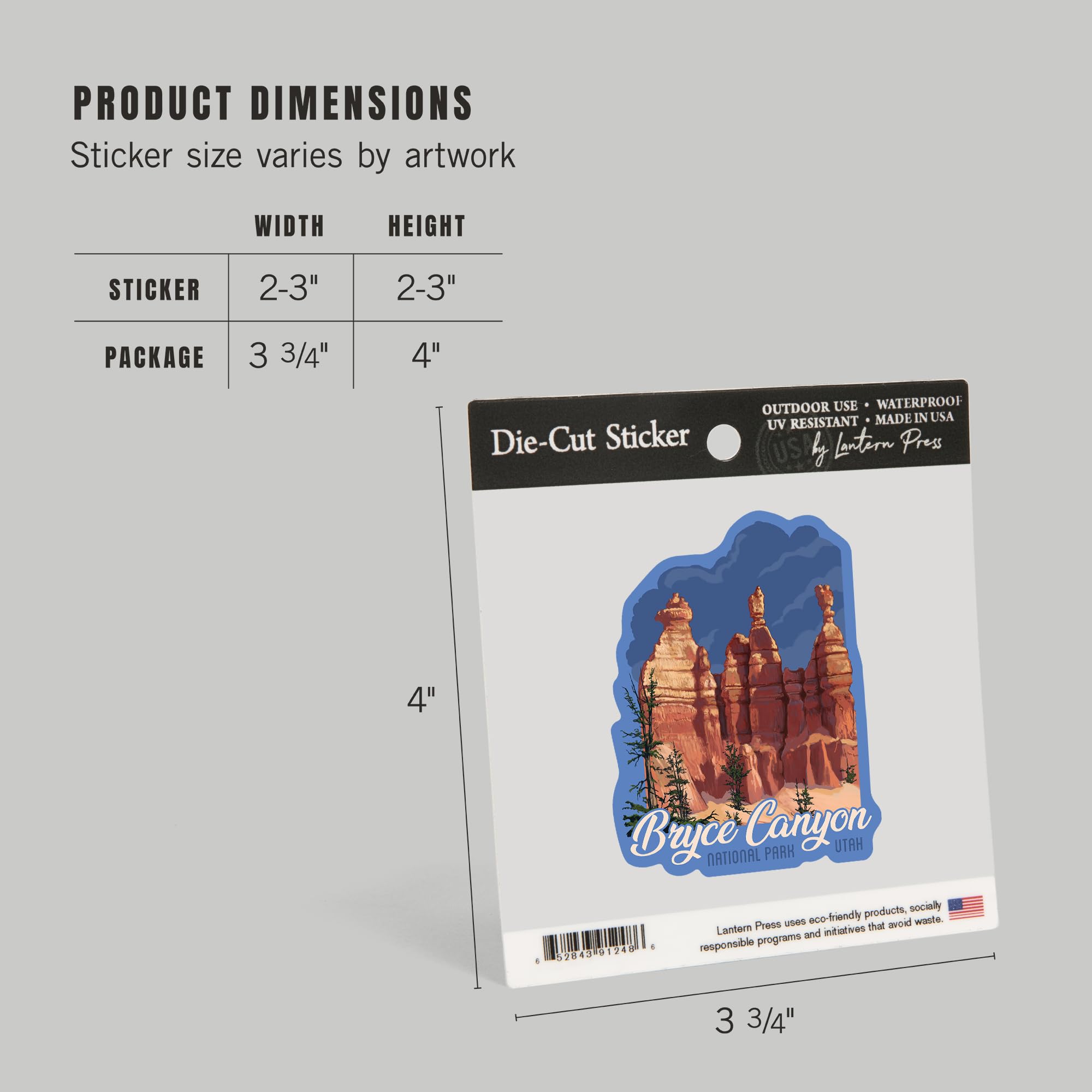 Premium Waterproof Vinyl Stickers - Bryce Canyon National Park Utah Scenic Die-Cut Decals (1-3 inches) for Cars, Laptops, Water Bottles & Coolers - Perfect for Outdoor Adventures, Travel Gear & Personalizing Devices