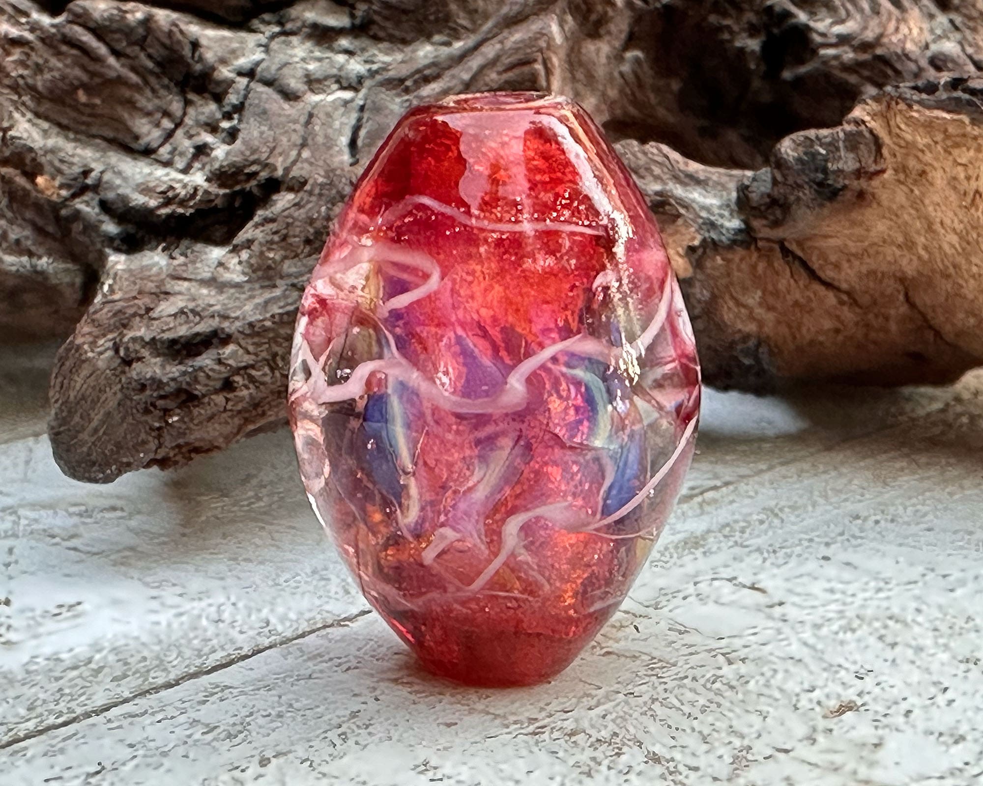 Handmade Fuchsia Pink Lampwork Glass Focal Bead for Jewelry Making - DIY Necklace, Bracelet, Earrings Designs - Perfect for Beaders and Crafters