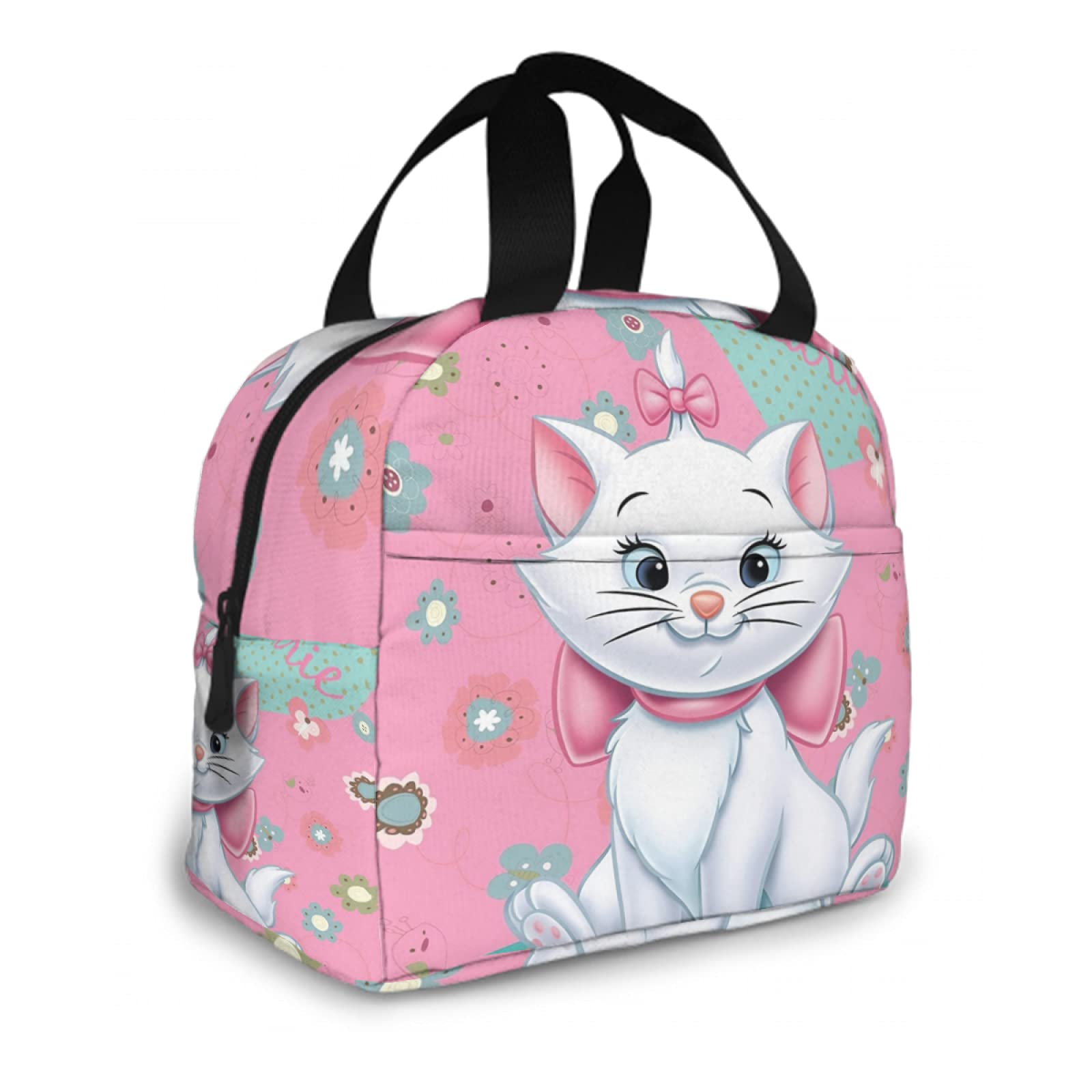 Yunlenb Cartoon Aristocats Insulated Lunch Bag for Men & Women - Leak Proof, Portable, Reusable Thermal Lunch Box Cooler Tote for Work, Travel, Picnic - One Size, White - Perfect for Office, School, Hiking & Outdoor Activities