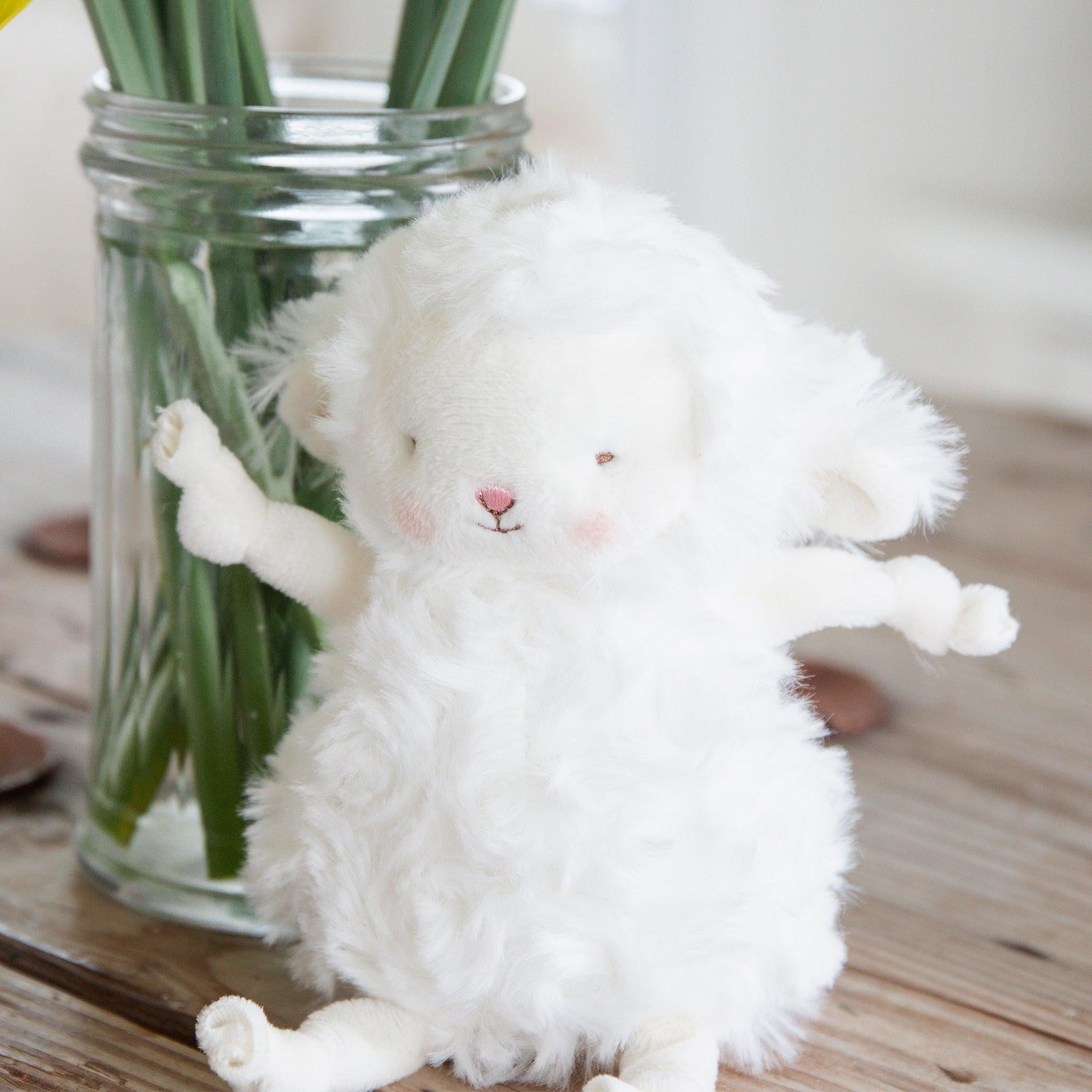 Roly Poly Kiddo White Lamb Plush Toy - Soft Cuddly Stuffed Animal for Babies & Toddlers - Perfect Nursery Decor, Gift for Newborns and Kids