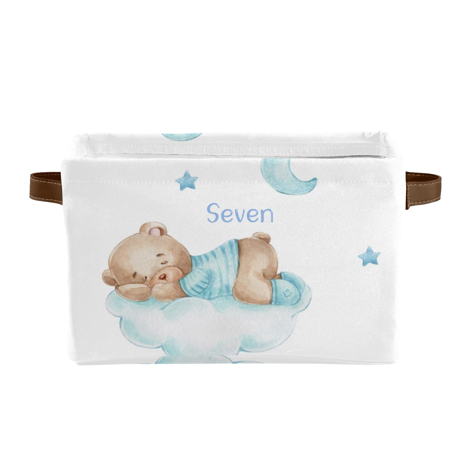 Personalized Teddy Bear Storage Bins - 4 Pack Custom Organizer Baskets with Handles for Nursery, Toys & Clothes | Perfect for Kids' Room Organization & Home Decor