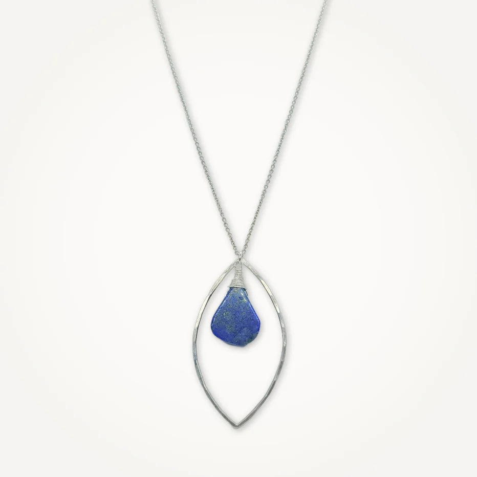 Exquisite Marquise Lapis Lazuli Necklace for Women - Elegant Blue Gemstone Jewelry Gift for Birthday, Anniversary & Special Occasions