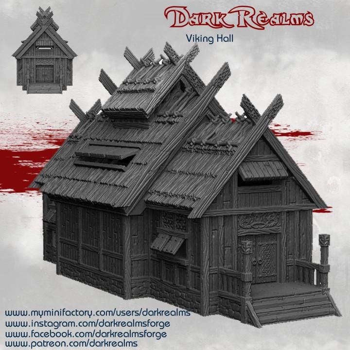 Viking Hall: Authentic Medieval Norse Longhouse for Tabletop RPGs & Diorama Displays | Perfect for Viking-Themed Games, Historical Reenactments & Collectors