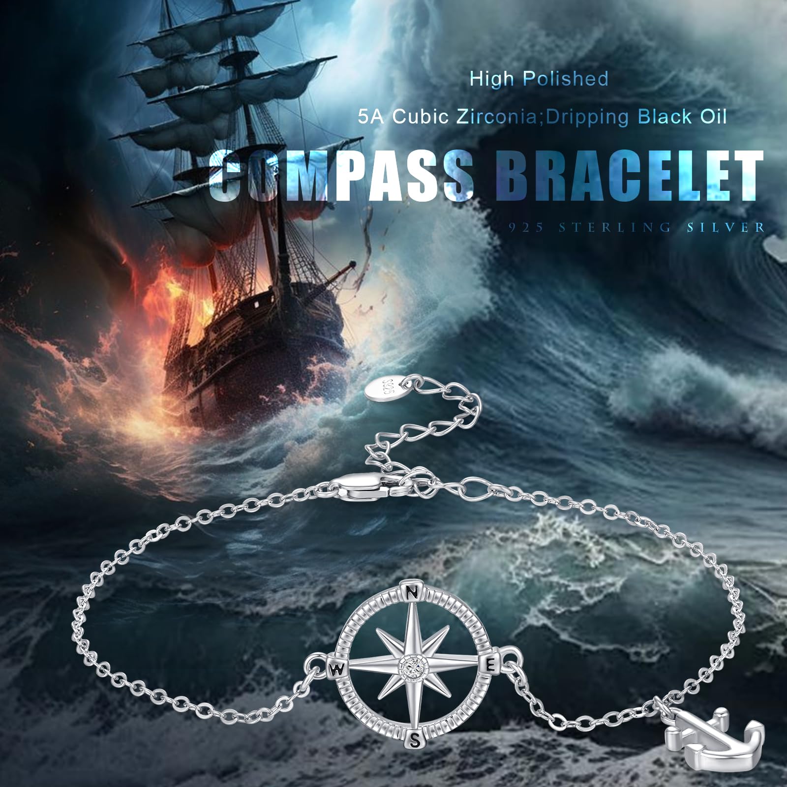 Celtic Anchor Dolphin Compass Crab S925 Sterling Silver Bracelet for Women - Elegant Jewelry Gift for Her, Perfect for Everyday Wear, Parties & Special Occasions