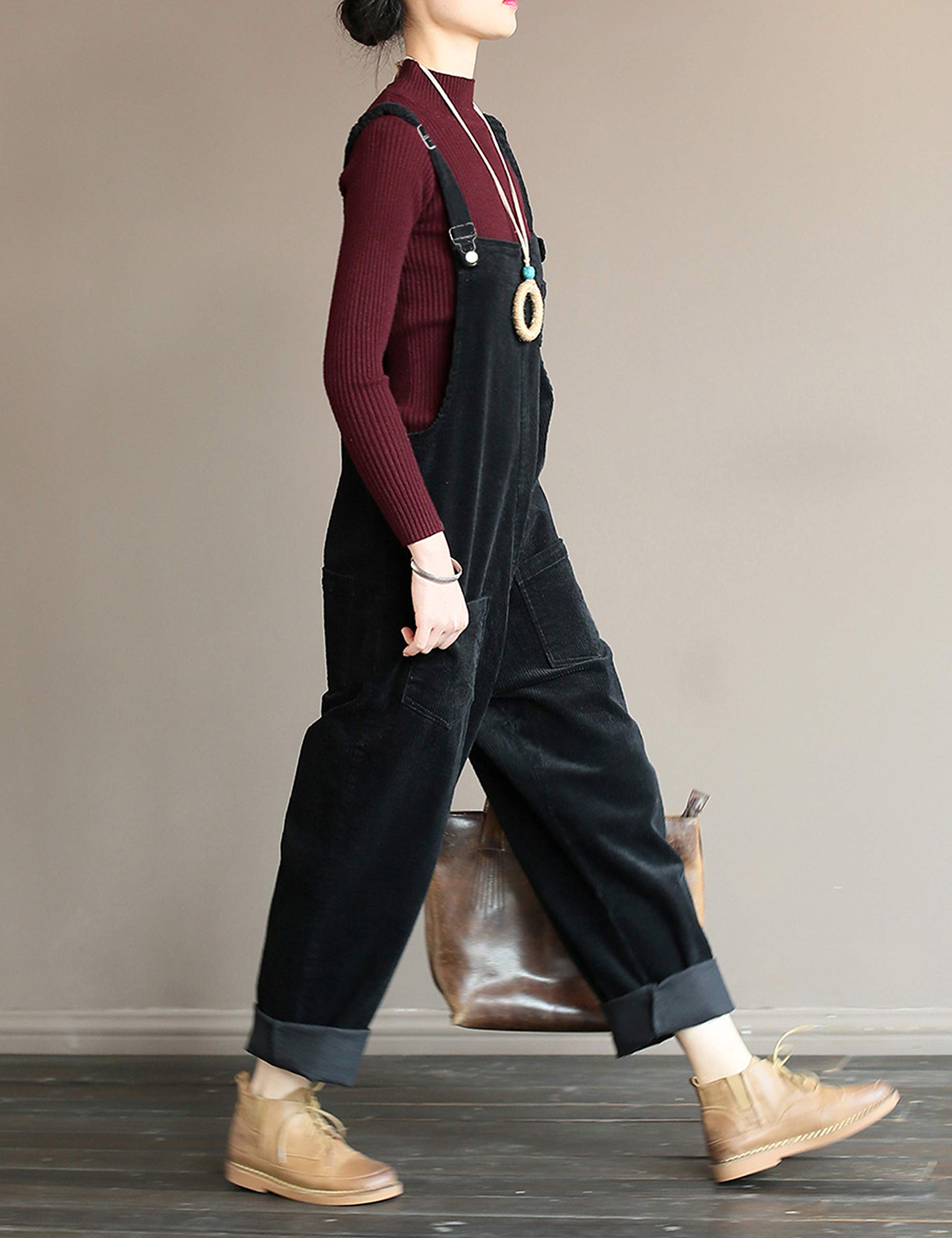 Lentta Women's Corduroy Overalls - Adjustable Straps, Bib Jumpsuit for Fall Fashion | Perfect for Casual Outings, Workwear & Autumn Styling