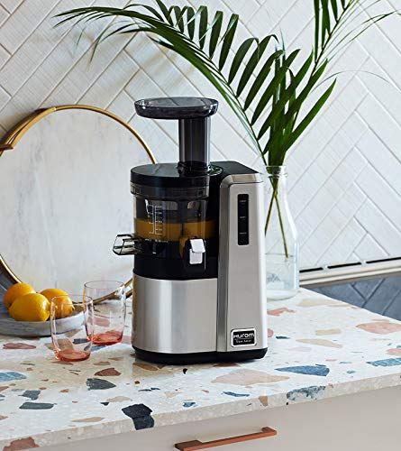 HUROM HZ Slow Juicer - Cold Press Masticating Juicer for Fruits & Vegetables, Quiet & High Juice Yield, Easy to Clean, BPA-Free (Silver) - Perfect for Healthy Juicing, Detox, and Smoothies at Home