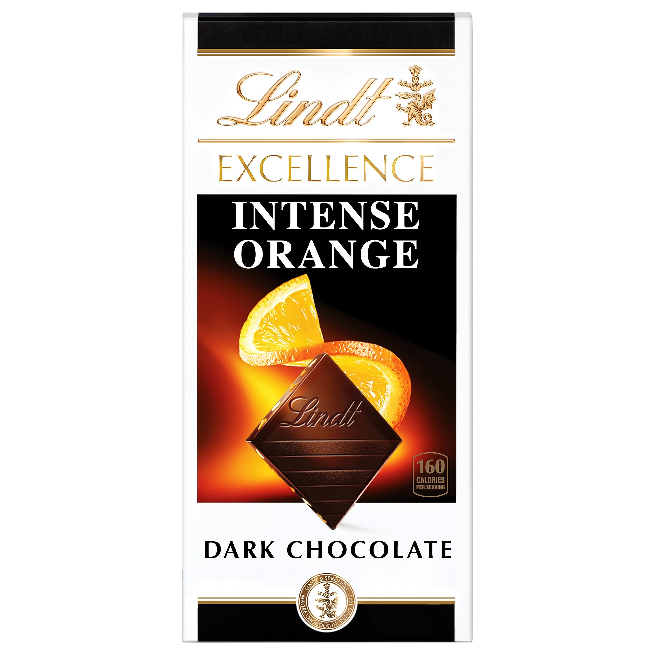 Lindt EXCELLENCE Intense Orange Dark Chocolate Bar with Almond Slivers - 3.5 oz Premium Dark Chocolate Candy for Gifts, Desserts & Snacking