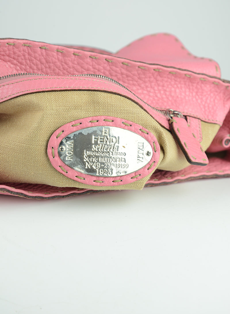 Fendi Selleria Leather Handbag in Pink - Luxury Women's Crossbody Bag for Work, Travel & Everyday Use