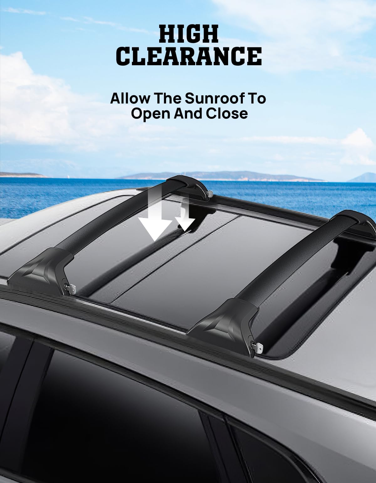 2024 Aluminum Car Roof Rack Cross Bars for Cadillac XT5 (2017-2025 Models) - Lockable Cargo Carrier for Kayak, Canoe, Bike & Snowboard | Perfect for Road Trips & Outdoor Adventures