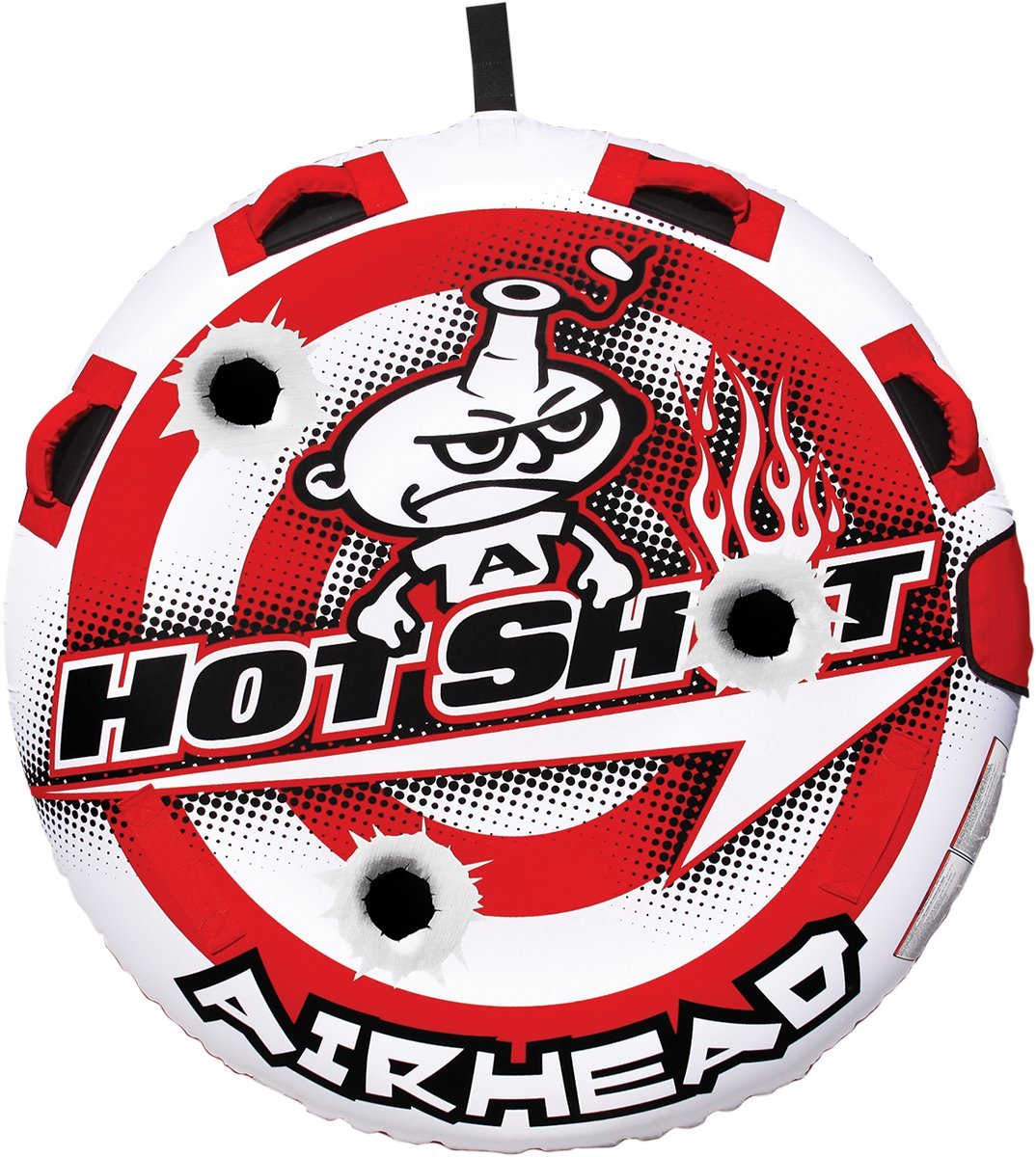 Kwik Tek AIRHEAD HOT Shot 1-Person Towable Tube for Water Sports - Perfect for Lakes, Rivers, and Beach Fun