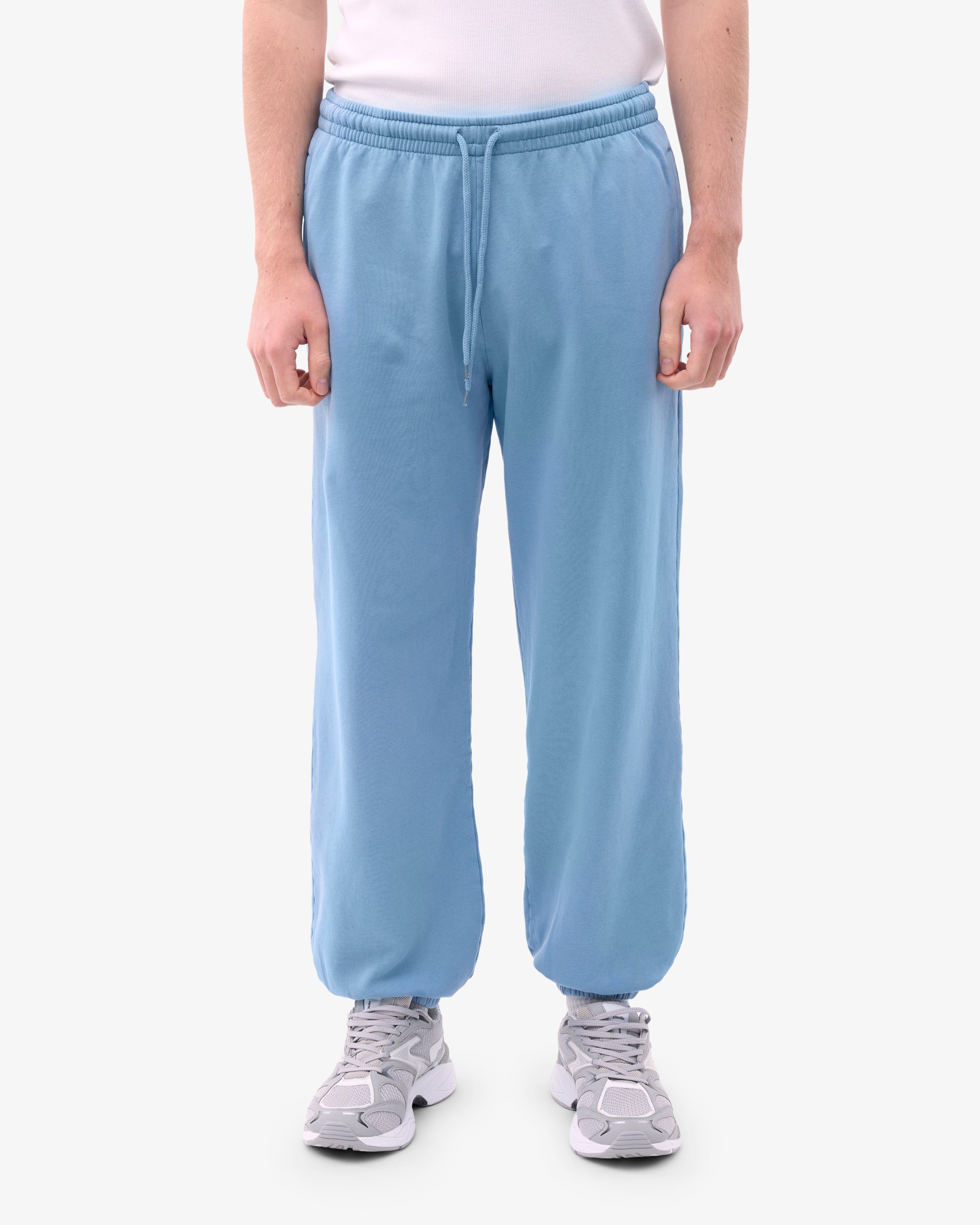Organic Relaxed Sweatpants for Women - Soft Cotton Lounge Pants in Seaside Blue - Perfect for Yoga, Home Wear & Casual Outfits