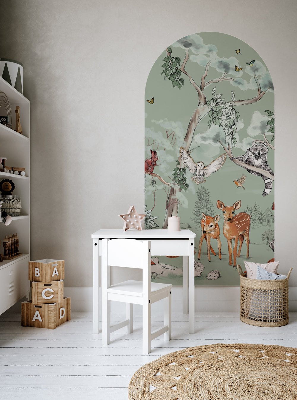 Self-Adhesive Arch Wallpaper Decal - Magical Forest Design for Nursery, Kids Room & Home Decor - Easy Peel & Stick Wall Mural for Bedroom, Playroom & Living Space