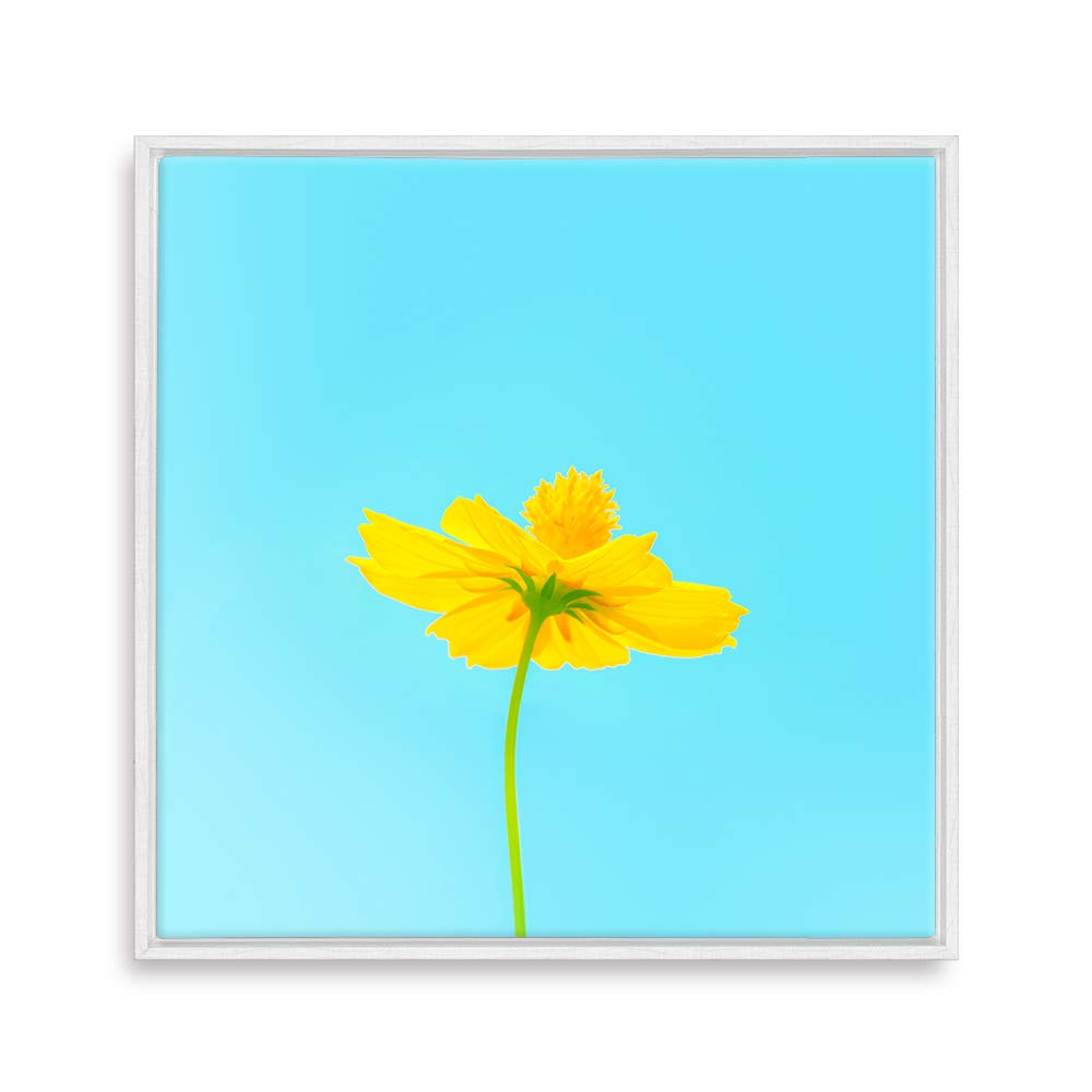 Pastel Flower Framed Canvas Wall Art - 24x24 Inches Ready to Hang, Home Decor for Living Room & Bedroom - Perfect for Boho, Farmhouse & Modern Interior Design Styles