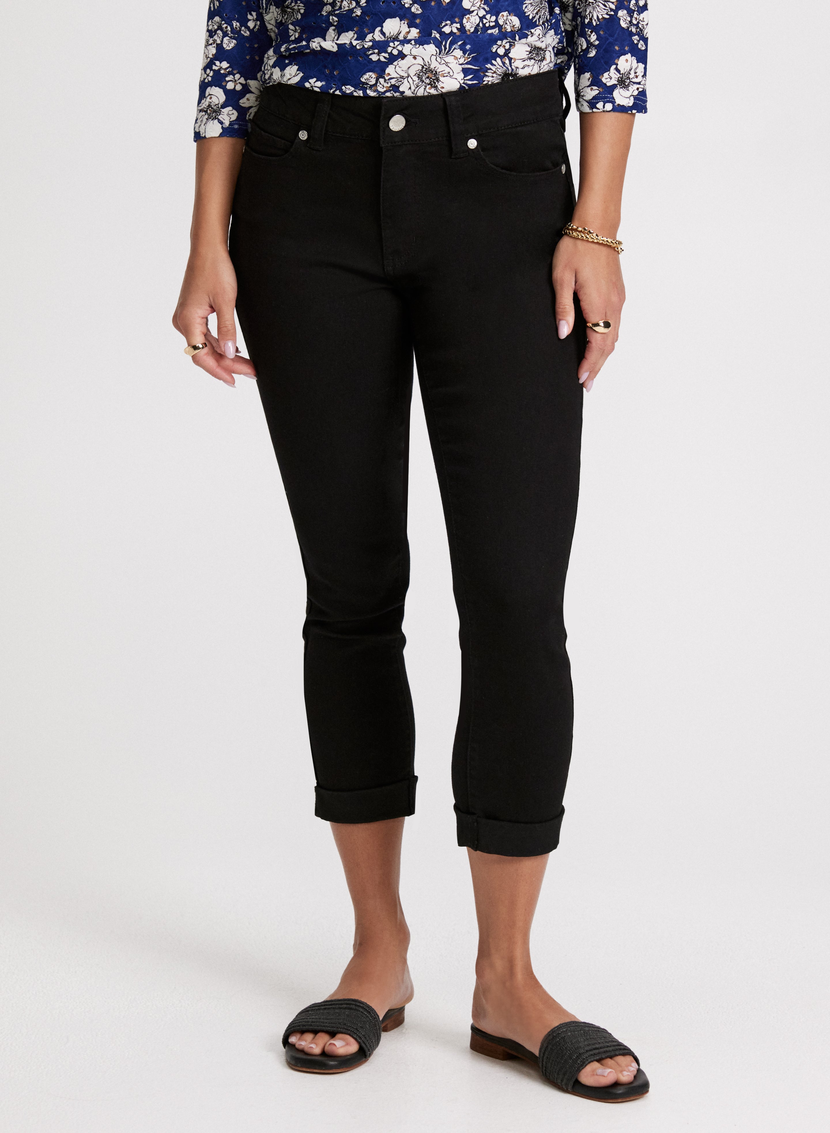 Women's High Waisted Fitted Denim Capris - Stretch Skinny Ankle Jeans for Casual Wear & Summer Outfits