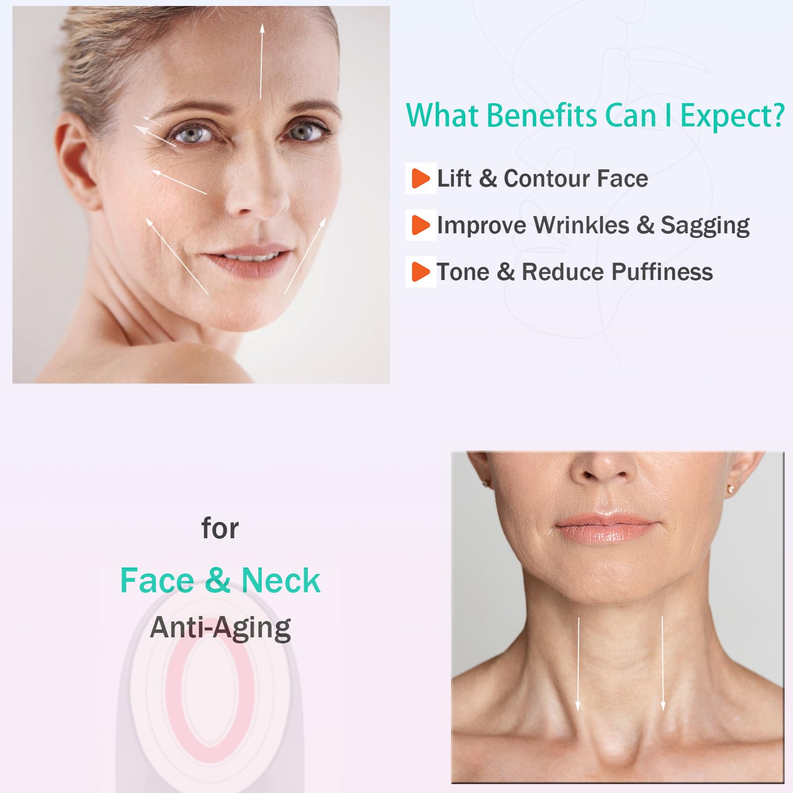 Radio Frequency Skin Tightening Machine for Face & Neck - Anti-Aging Device with Microcurrent Lifting Technology - Wrinkle Reduction, Firming & Toning Massager - At-Home Facial Treatment for Youthful Skin - Perfect for Daily Skincare Routine & Spa-Like Experience
