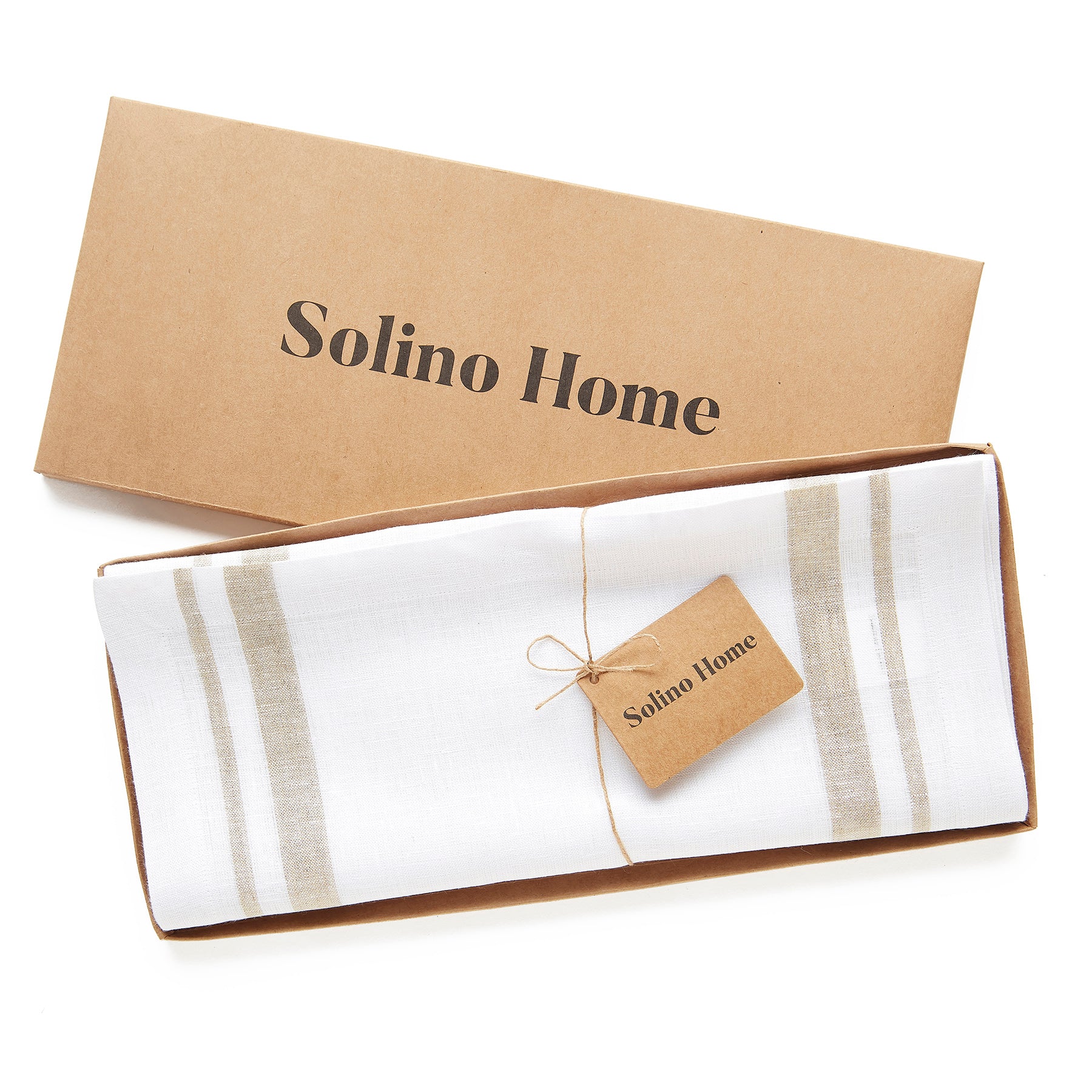 French Striped Table Runner - 16 Inch Wide Cotton Linen Blend for Dining Room Decor & Wedding Table Setting