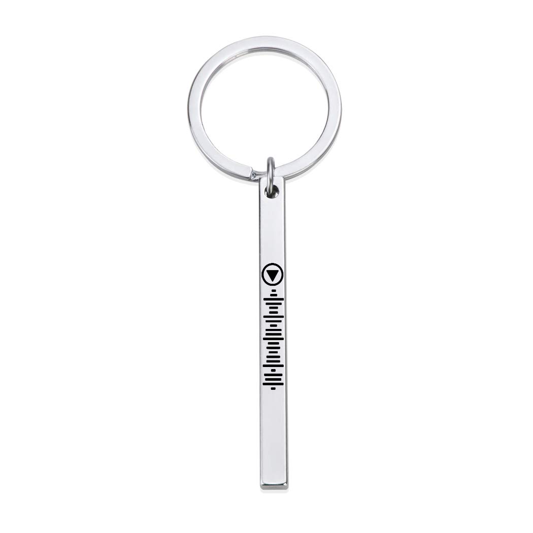 Personalized Spotify Code Keychain for Women - Custom Engraved Stainless Steel Music Bar Code Necklace - Unique Gift for Music Lovers, Best Friends & Spotify Users - Perfect for Concerts, Gifts & Everyday Carry