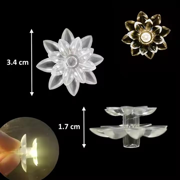 LIGHTSKART 20LED 4.5M String Lights - Waterproof Fairy Lights for Home, Diwali, Christmas Tree, Ganpati Festival, Wedding & Party Decorations (White Lotus Design) - Perfect for Indoor/Outdoor Use in Bedroom, Garden, Patio & Balcony