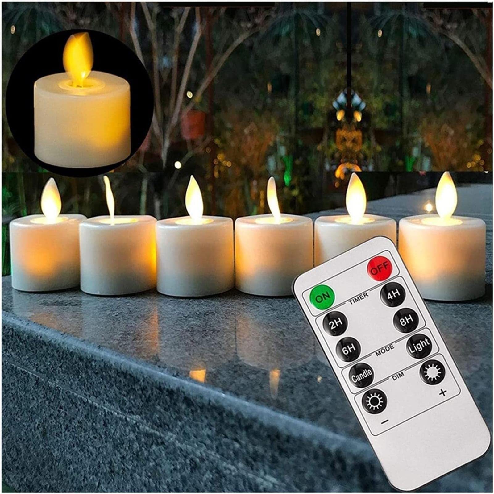 6-Pack LED Flameless Electronic Candles with Remote - Realistic Flickering Flameless Tea Lights for Wedding, Party, Birthday Decor - Battery Operated LED Candles for Home, Table, Christmas Decorations