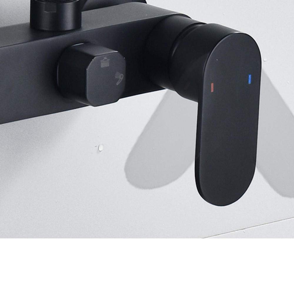 Brass Wall Mount Faucet with Spray Gun - Hot & Cold Water Kitchen Sink Faucet - 2 Hole Wall-Mounted Black Faucet for Laundry Trough & Utility Sink - Durable & Stylish for Modern Homes
