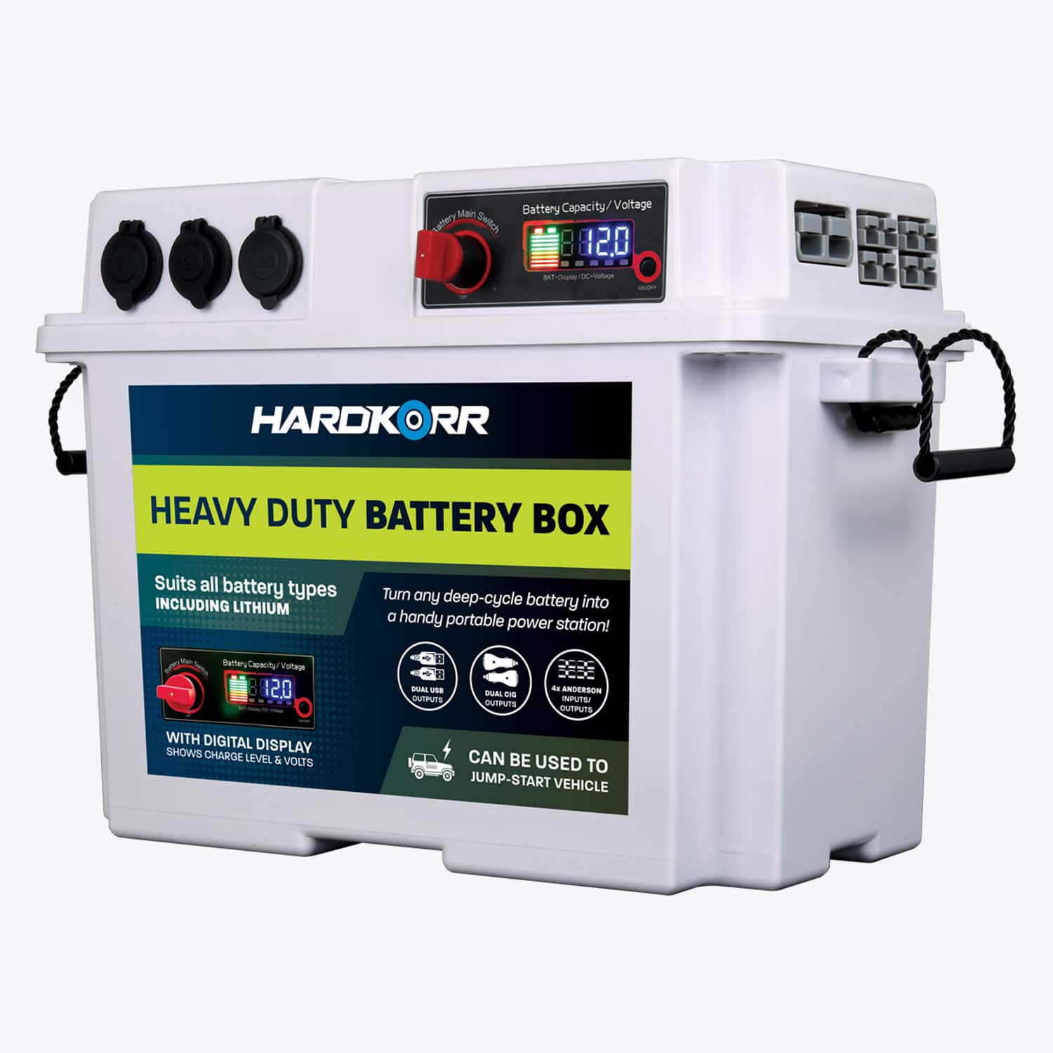Heavy Duty Battery Box - Durable & Waterproof Storage for Marine, RV, and Off-Grid Power - Perfect for Outdoor Adventures & Emergency Power Backup