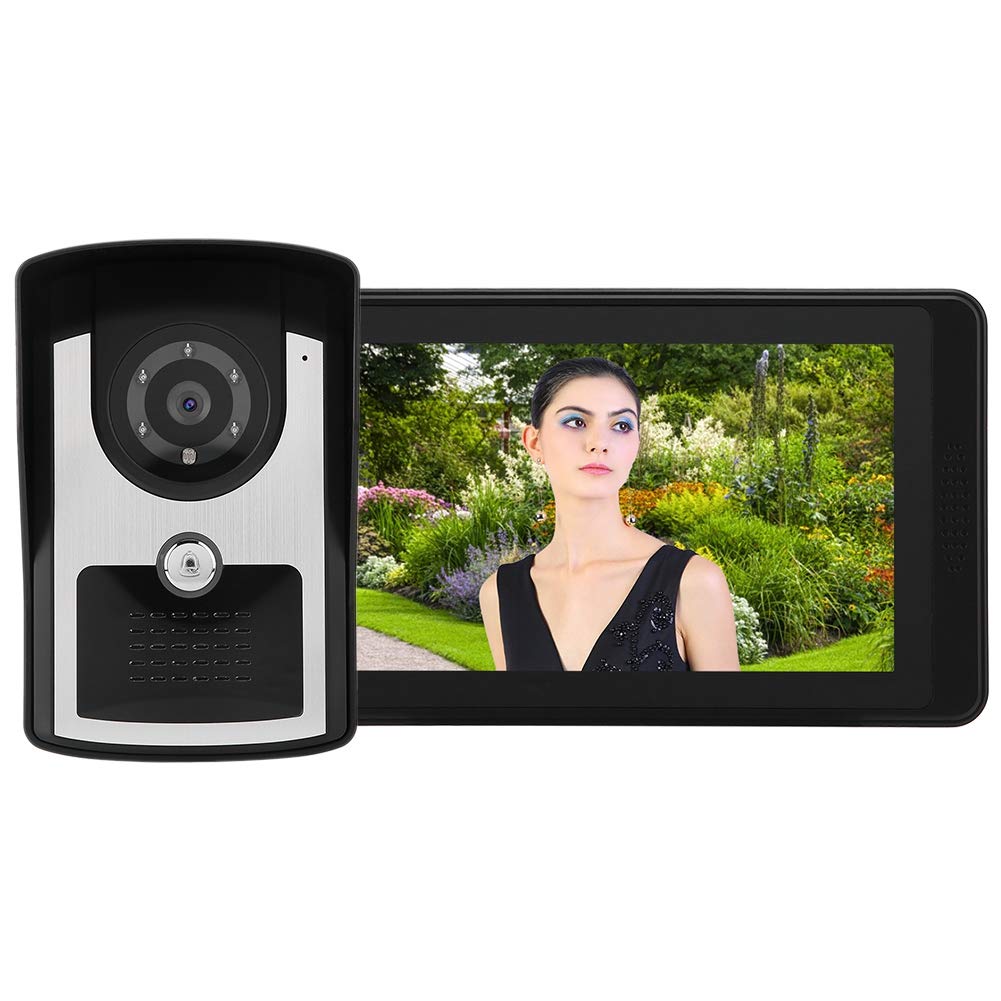 **LCD Wired Video Door Phone Intercom Doorbell - Stable & Easy to Use, Wireless WiFi Router, Supports 8 Mobile App Users (Android, US Plug) - Perfect for Home Security & Smart Access Control**