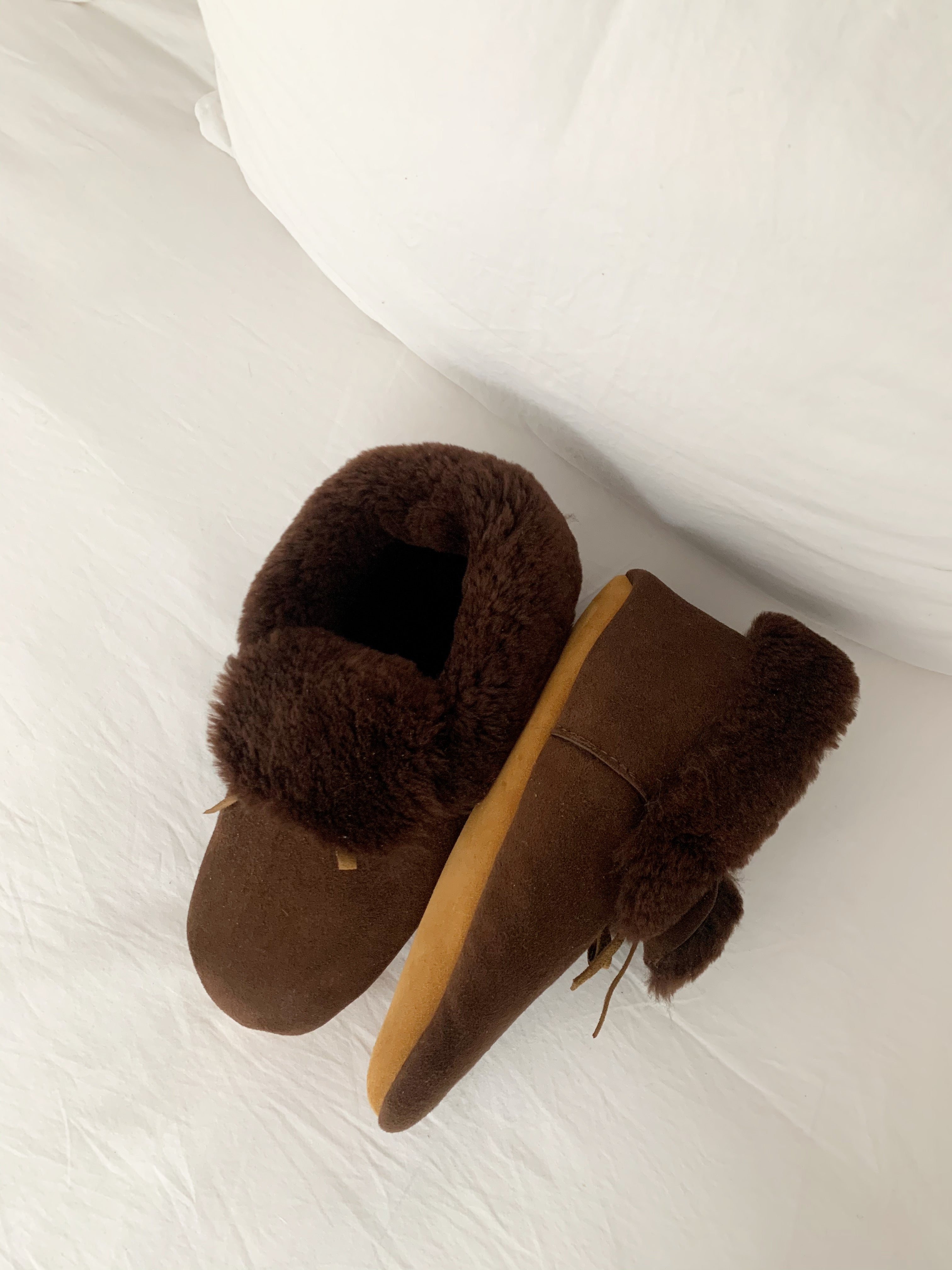 Cozy Women's Sheepskin Booties - Soft & Warm Winter Slippers for Indoor/Outdoor Use - Perfect for Home, Office & Travel Comfort