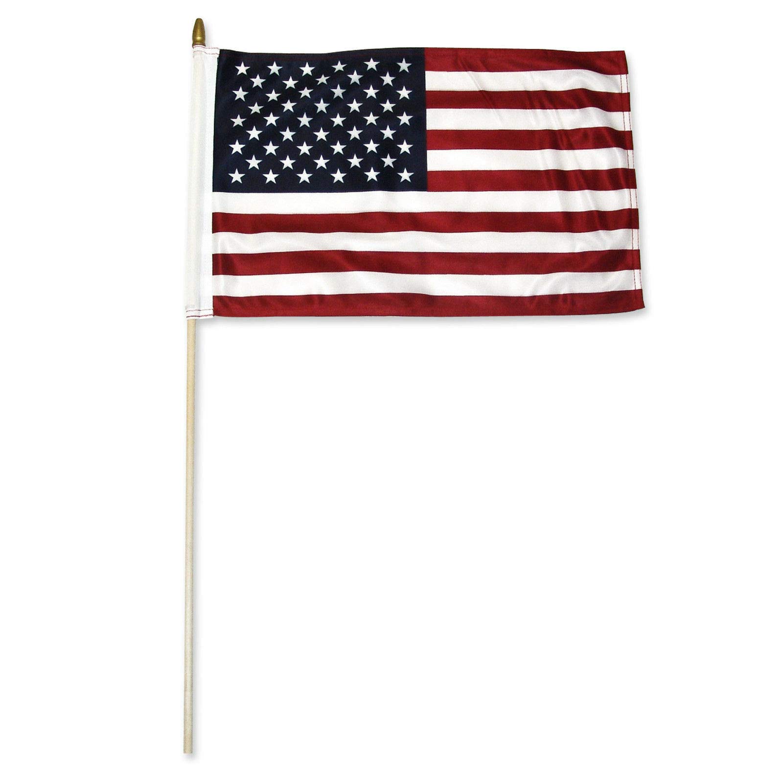 50 Pack 12x18 Inch American Stick Flags with 24 Inch Wood Staff - Patriotic PIÑATAS OLE Banners & Signs for USA Celebrations, Parades, and Outdoor Decor