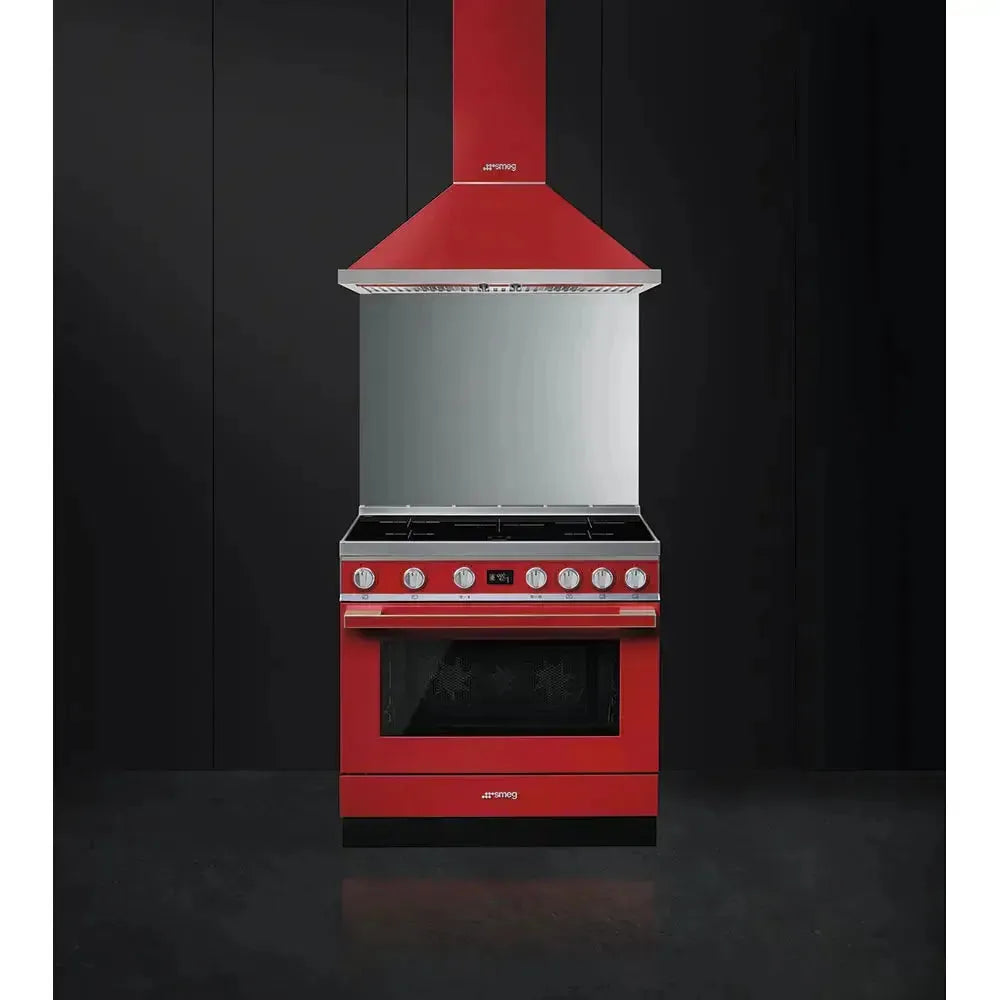 Smeg 90cm Portofino Induction Cooktop - Red | Fast Heating Electric Stove | Perfect for Modern Kitchens & Professional Chefs
