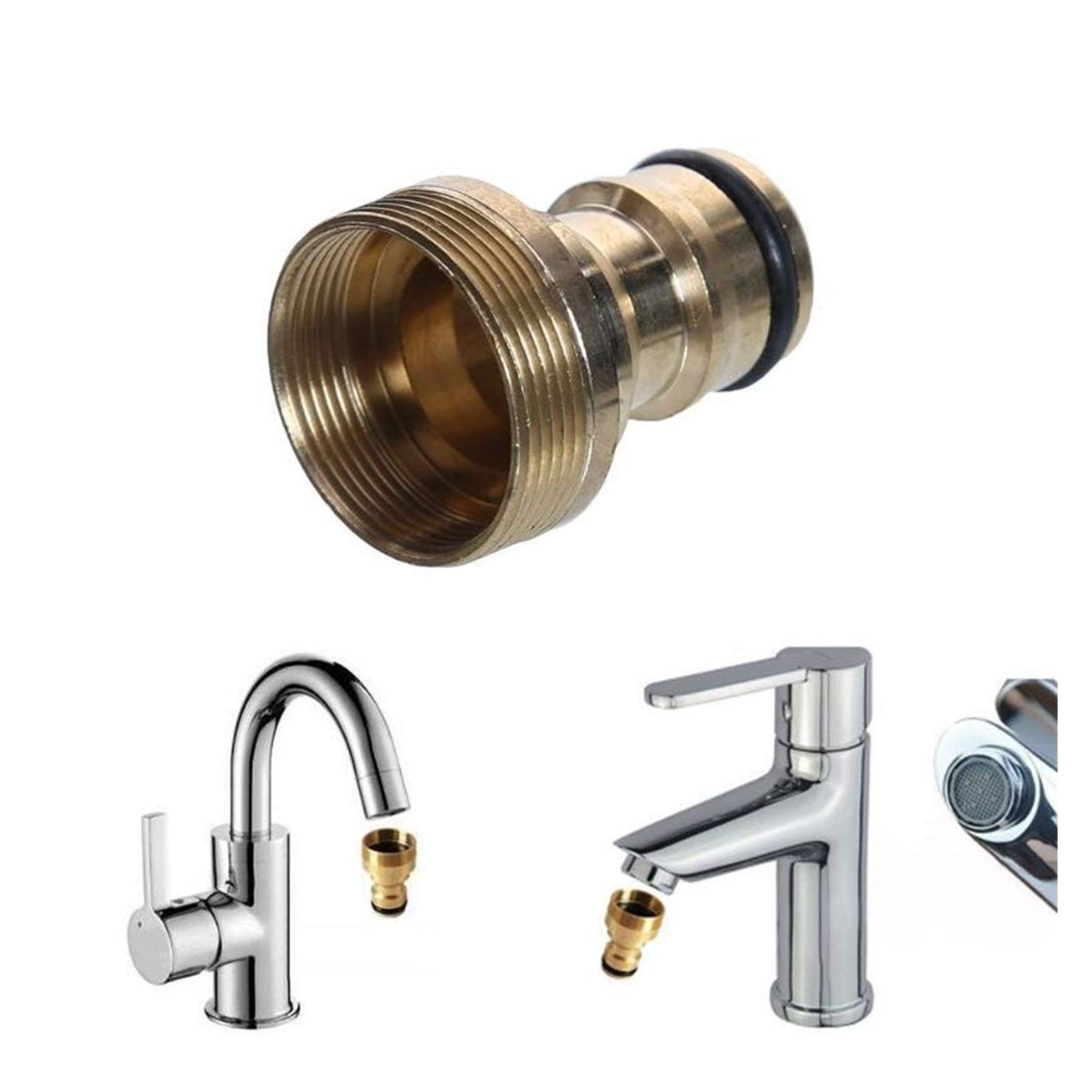 Universal Brass Water Pipe Connector - Kitchen Faucet Adapter, Garden Hose Tap Mixer Joiner for Home & Outdoor Use | Durable Hardware Accessories for Plumbing, Watering & DIY Projects