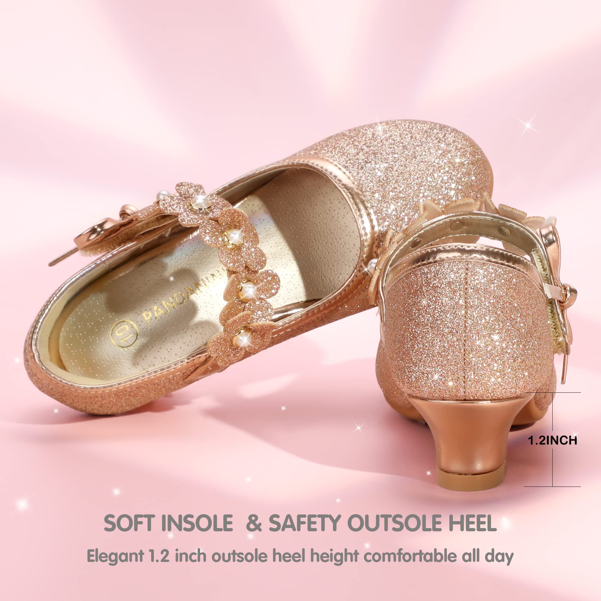 Girls Dress Shoes for Toddlers - Mary Jane Heels for Wedding & Party