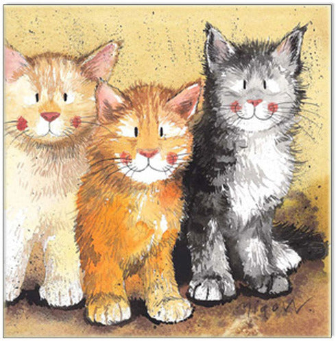 Alex Clark Greeting Card - Cat Rodger, Dodger & Tinkerbell - Perfect for Birthday, Anniversary & Thank You Cards | Cute Feline Design for Cat Lovers