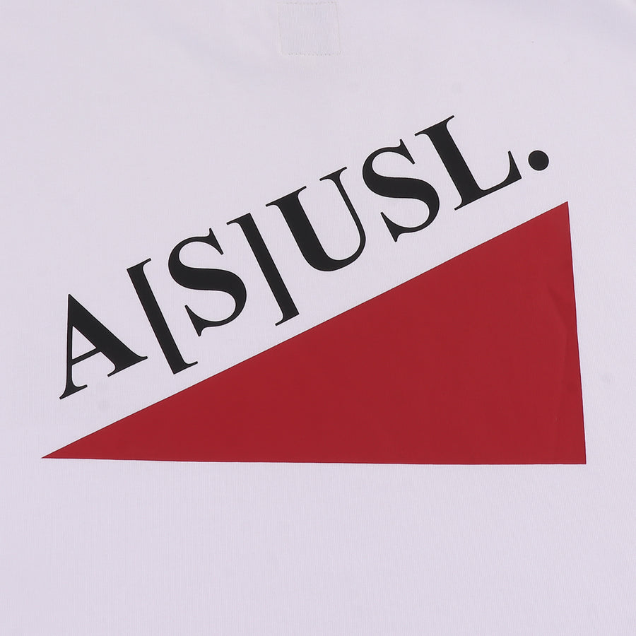 ASUSL Big Triangle Tee - White Cotton T-Shirt for Men & Women | Casual Streetwear, Graphic Print, Comfort Fit | Perfect for Everyday Wear, Outings & Fashion Statements
