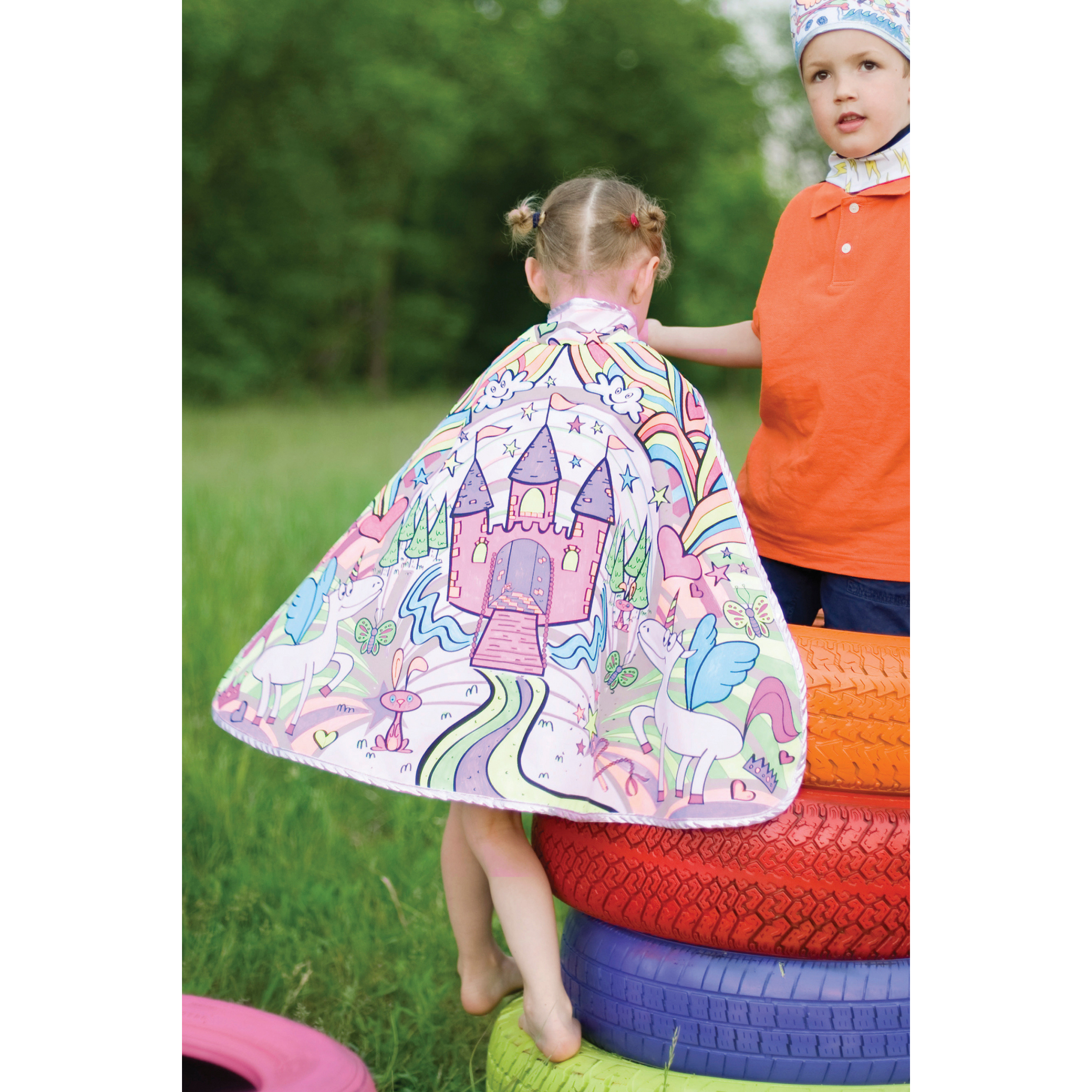 Princess Cape for Kids - Colorful Dress Up Costume for Halloween, Birthday Parties & Pretend Play