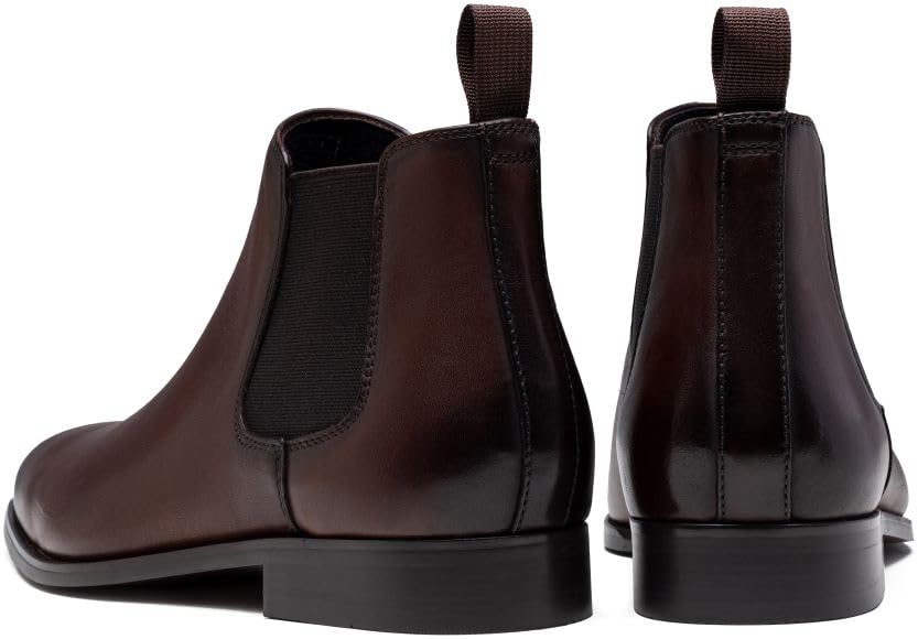Jousen Men's Chelsea Boots - Polished Leather Dress Boots, Stylish Classic Retro Slip-On Boots for Men | Perfect for Office, Casual Wear & Night Out