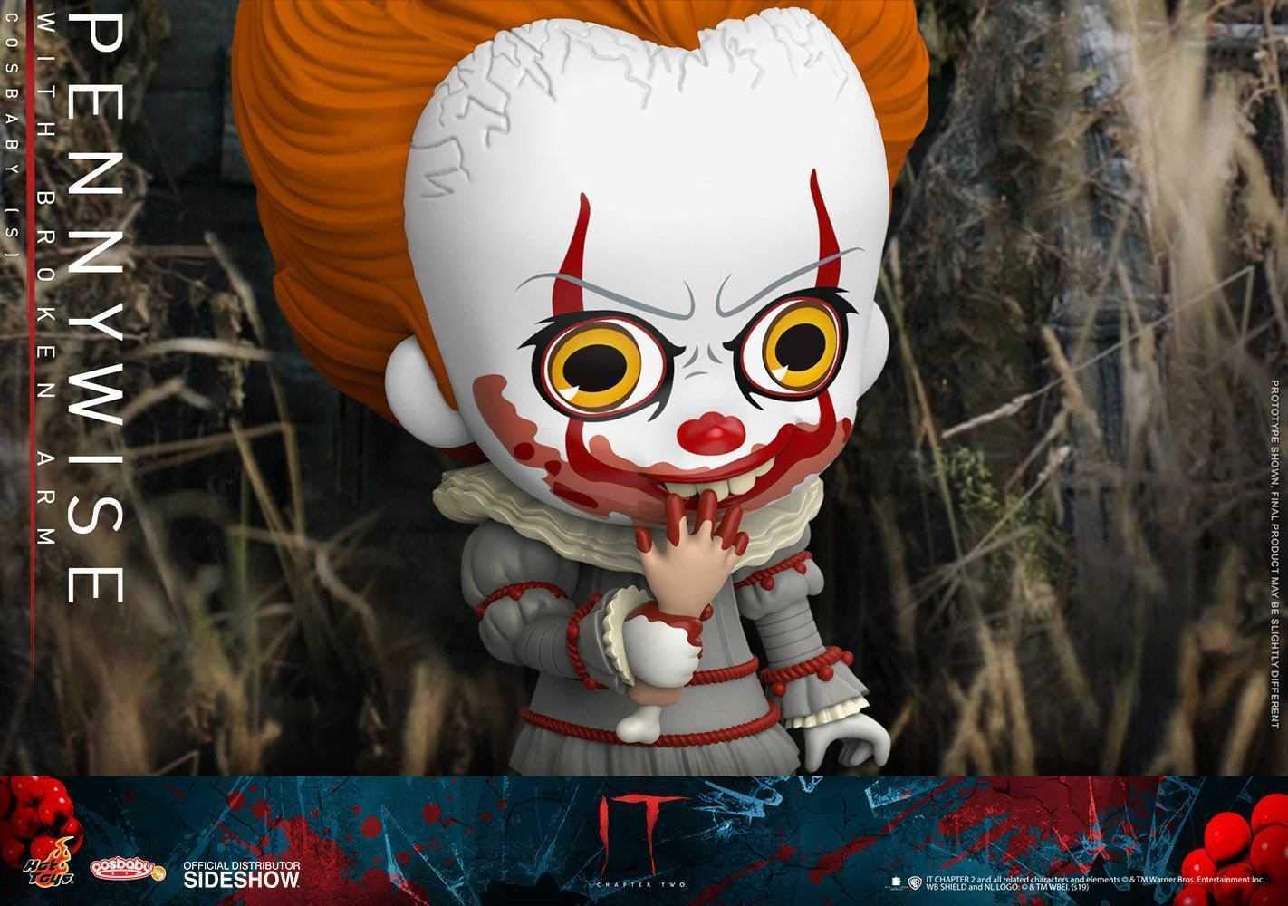 Hot Toys HT905235 Pennywise with Broken Arm Cosbaby Figure - Perfect for Horror Collectors, Halloween Decor, and IT Movie Fans