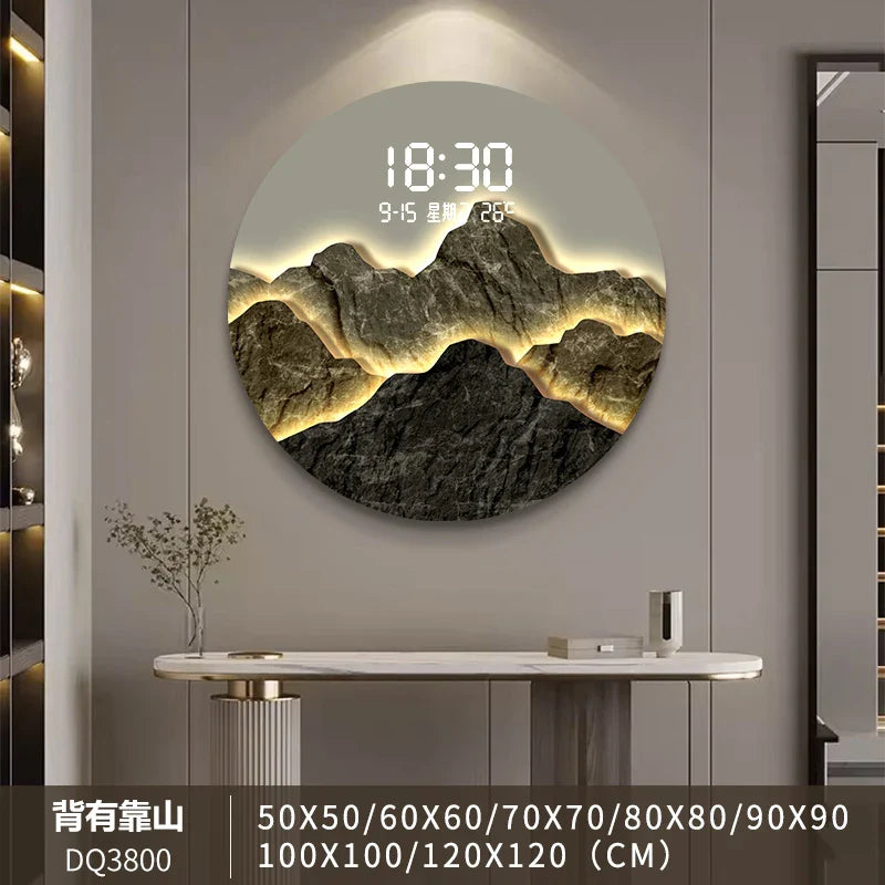Nordic Wall Clock - Modern Minimalist Wooden Round Wall Clock for Living Room, Bedroom, Office - Silent Non-Ticking Quartz Movement - Perfect Home Decor Gift (12 inch)
