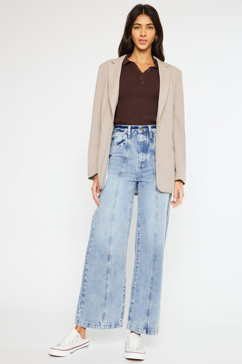 Mara Ultra High Rise 90's Wide Leg Jeans for Women - Vintage Denim Pants with Stretch Comfort - Perfect for Casual Outfits, Street Style & Retro Fashion