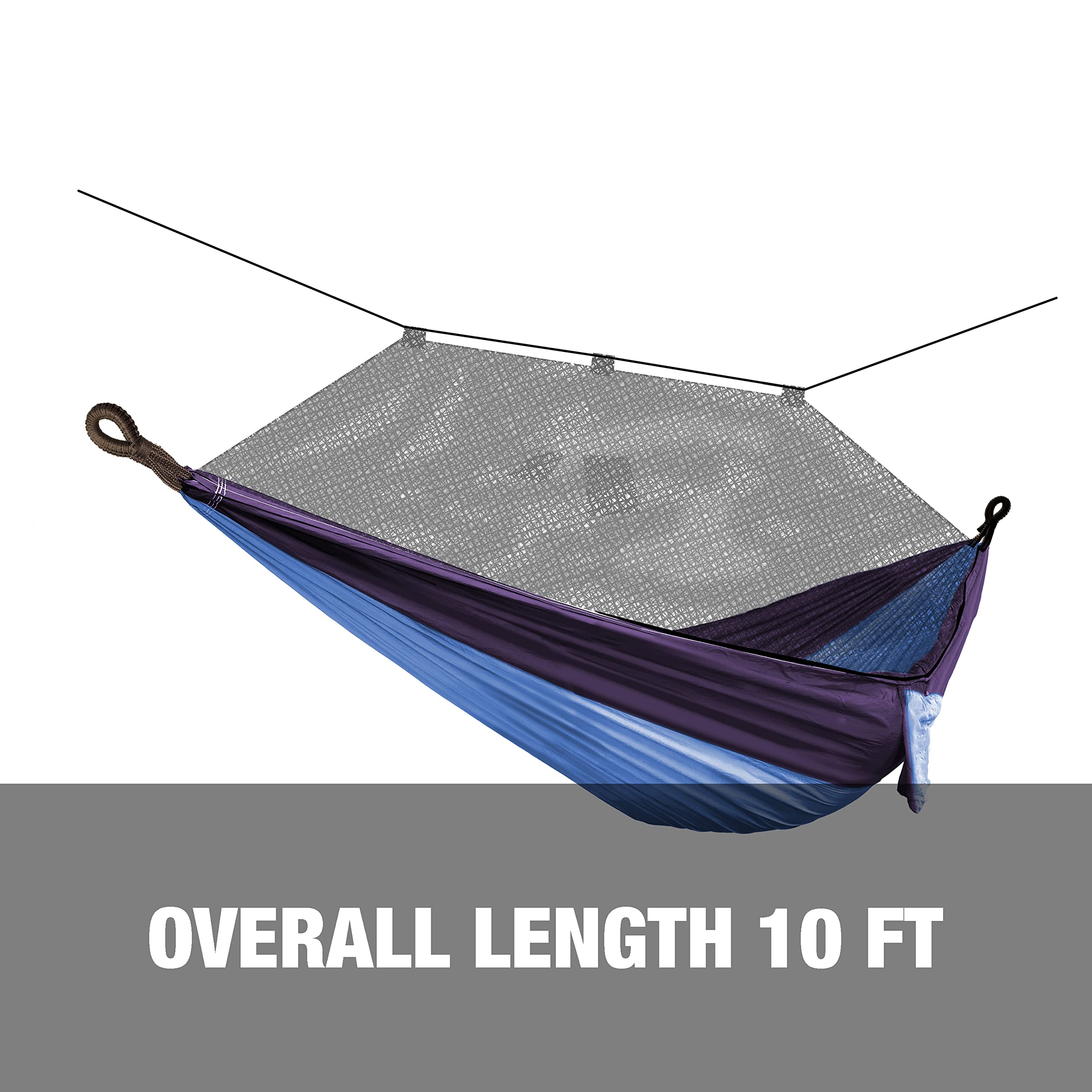 Bliss Hammocks BH-406XLS-N-RB Portable Camping Hammock with Mosquito Net - Adjustable Tree Straps, 54