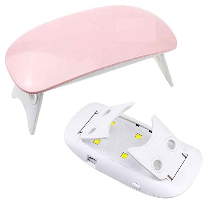 Faram Enterprise Mini Foldable UV LED Nail Lamp - Portable Nail Polish Dryer for Gel & Regular Polish - Fast Curing Light for Home & Salon Use - Perfect for Manicures, Pedicures & Nail Art (Multi-Color)