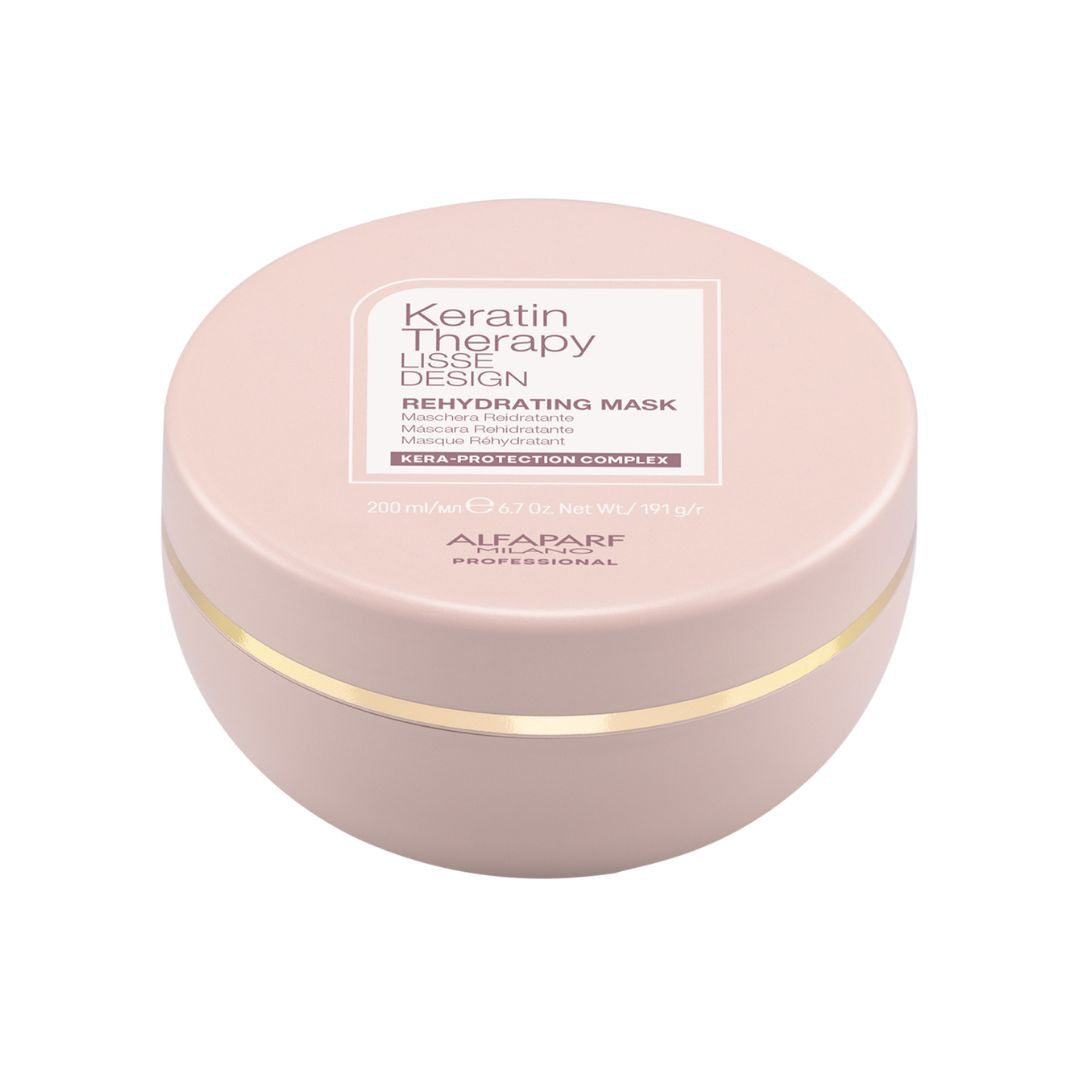 Alfaparf Milano Keratin Therapy Lisse Design Hydrating Hair Mask 200ml - Deep Conditioning Treatment for Dry, Damaged Hair - Salon Quality at Home