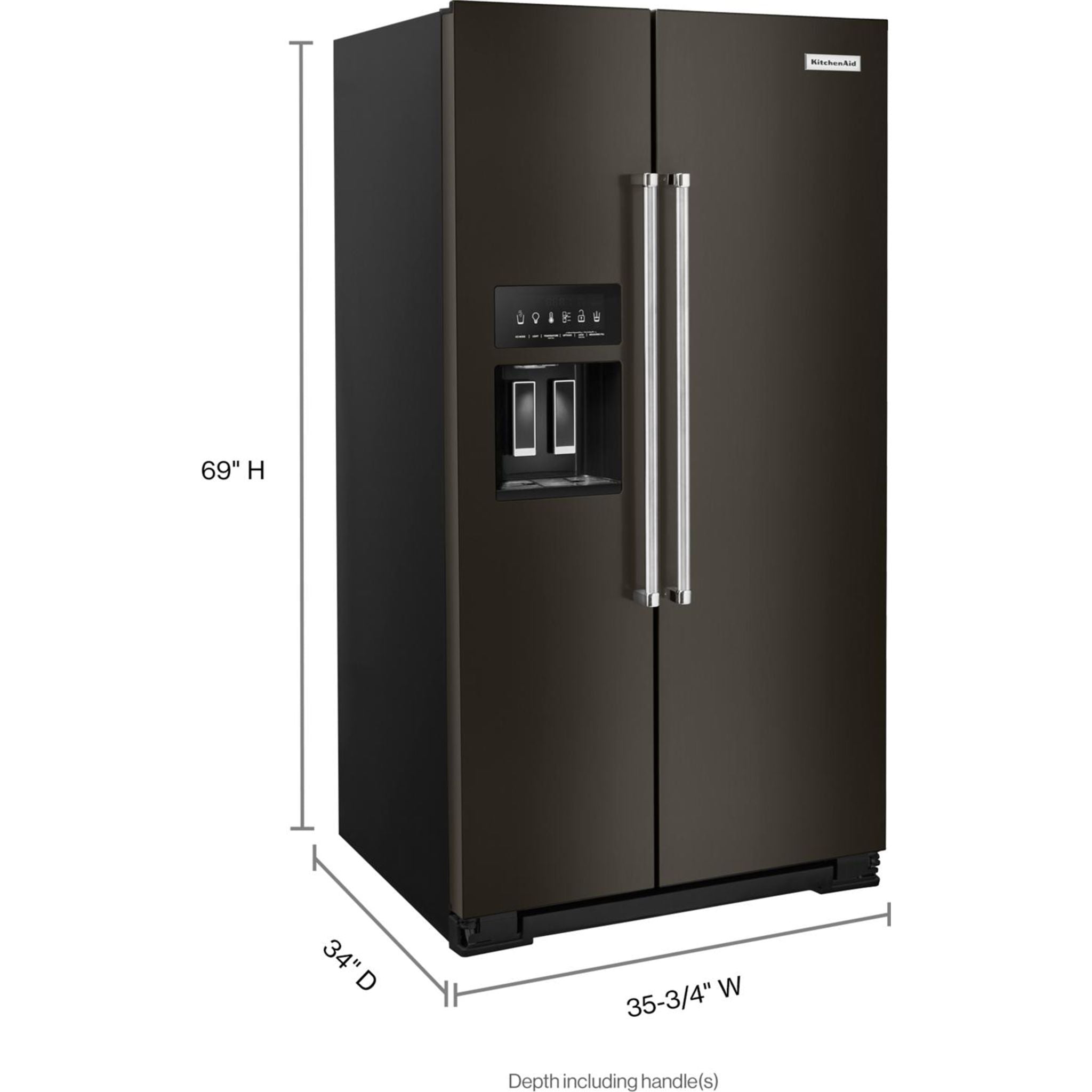 KitchenAid 36-Inch Side by Side Refrigerator with Ice Maker - Stainless Steel (KRSF705HBS) | Energy Star Certified | Perfect for Modern Kitchens & Open Floor Plans