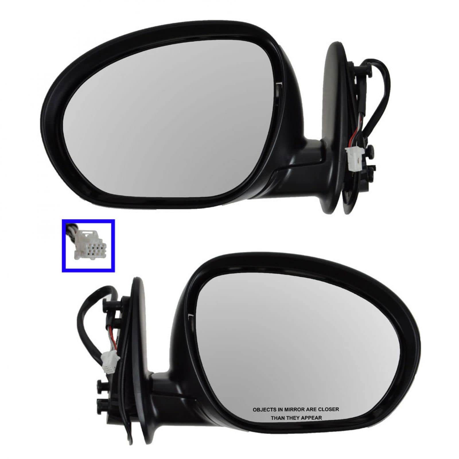 Heated Power Side View Mirror - Right Passenger Side (RH) for Nissan Cube - Smooth Black Finish - Perfect for Winter Driving & Enhanced Visibility