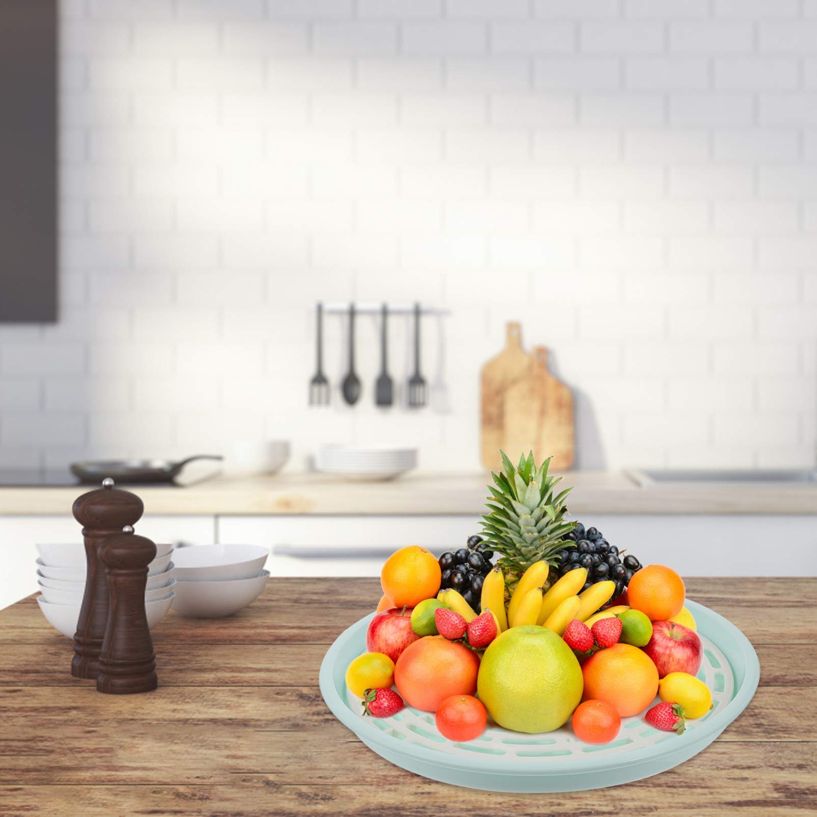 **Stainless Steel Fruit & Vegetable Drainer Tray - Kitchen Dish Drying Rack for Washing, Draining Fruits, Vegetables, Dishes - Perfect for Countertop, Sink & Dish Organizing**