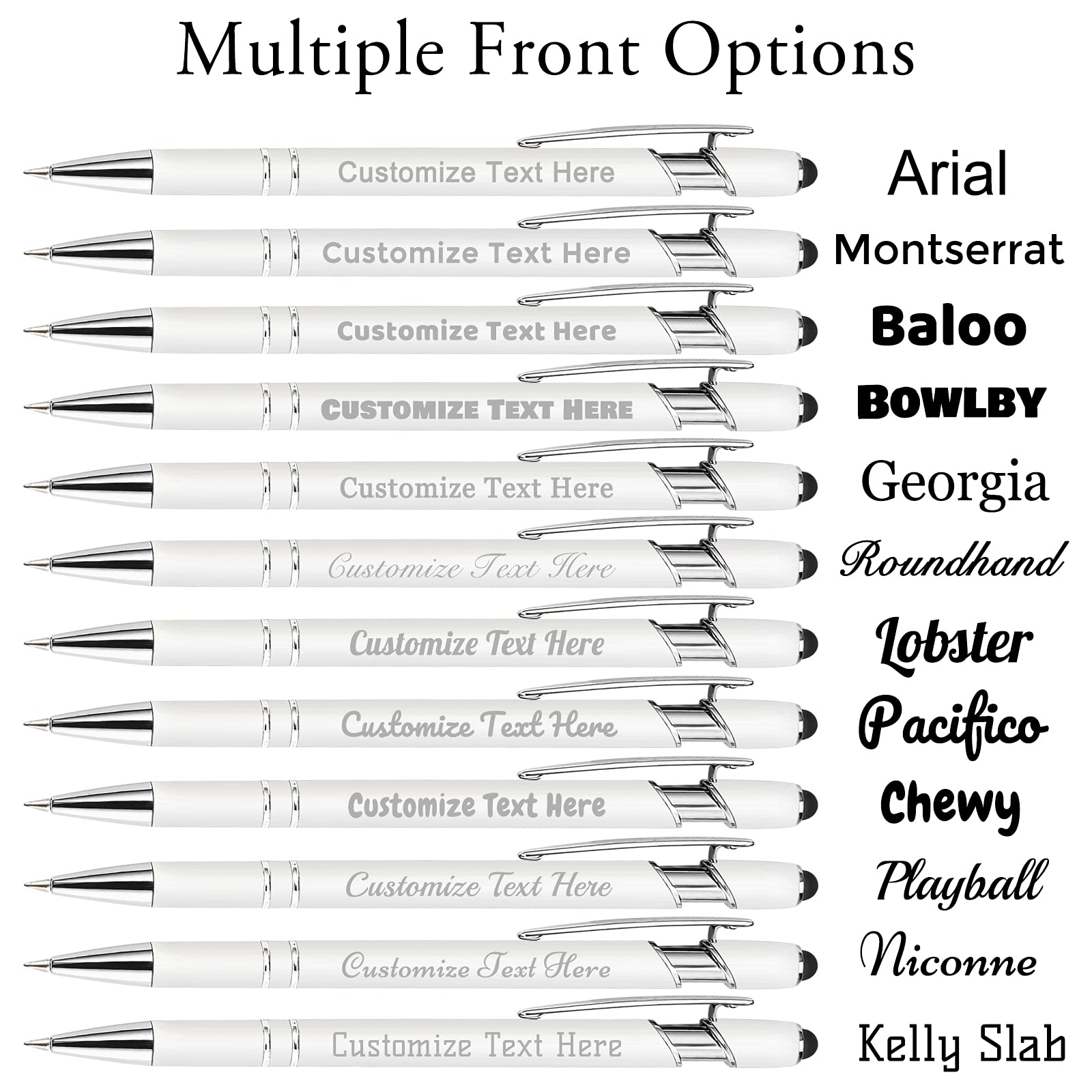 500 Custom Engraved Ballpoint Pens Bulk - Personalized with Business Name, Logo & Message - Medium Point Black Ink (200 Pcs) - Perfect for Corporate Gifts, Trade Shows & Office Supplies