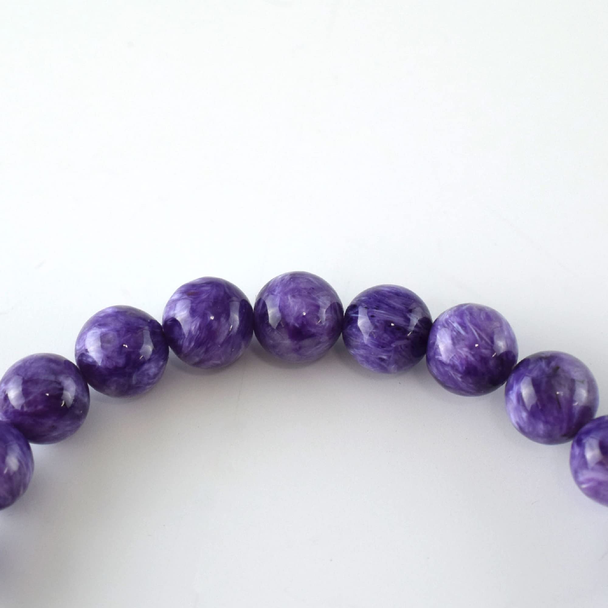 KYOTO ASAHIYA 8mm Charoite Gemstone Japanese Buddhist Prayer Beads Bracelet - Yoga Meditation Mala Rosary for Women - Perfect for Spiritual Practice, Stress Relief & Mindful Living