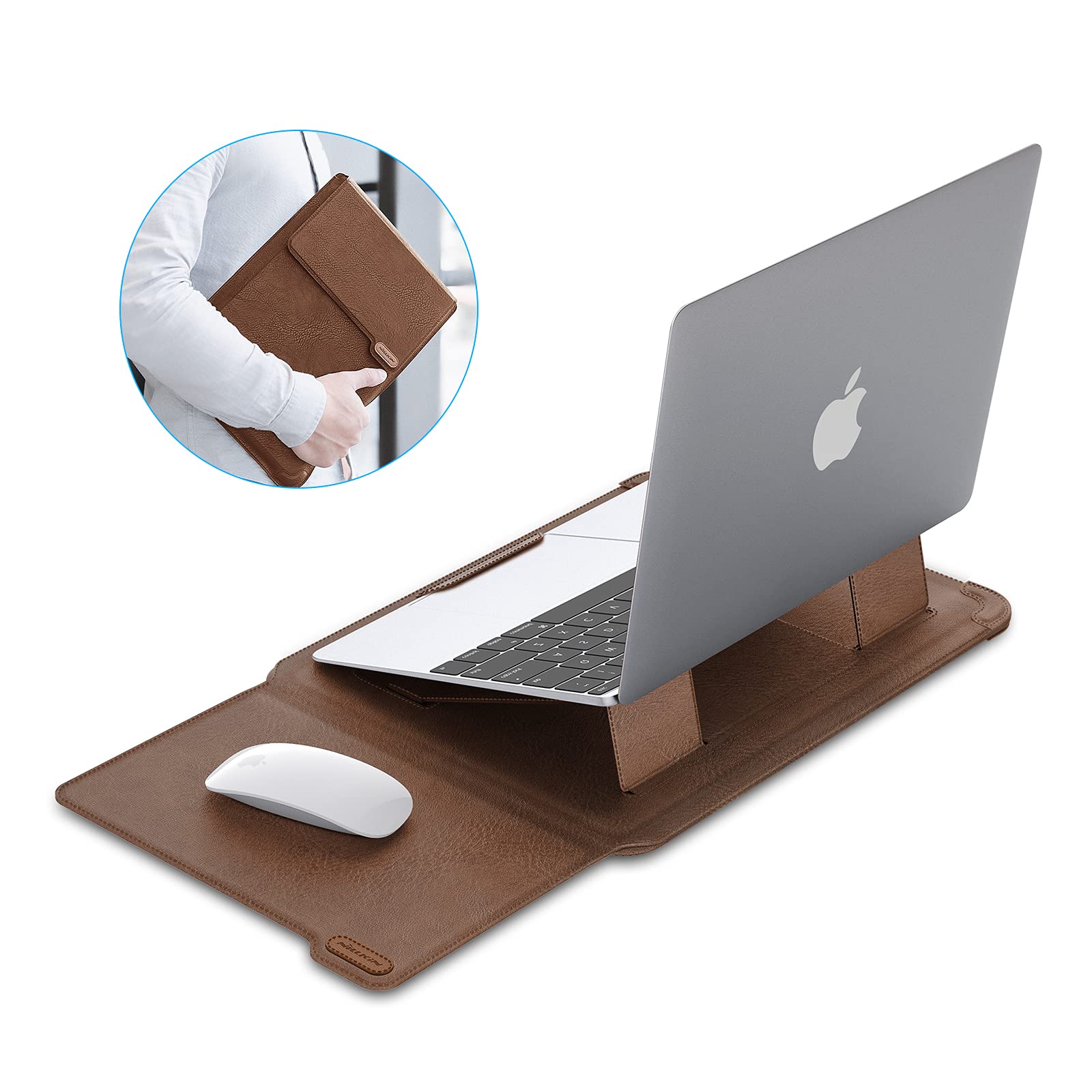Nillkin 15.6 Inch Laptop Sleeve with Stand & Mouse Pad - Slim Protective Case for MacBook Air M4/15/Pro 16, HP, Dell, Asus 15-15.6