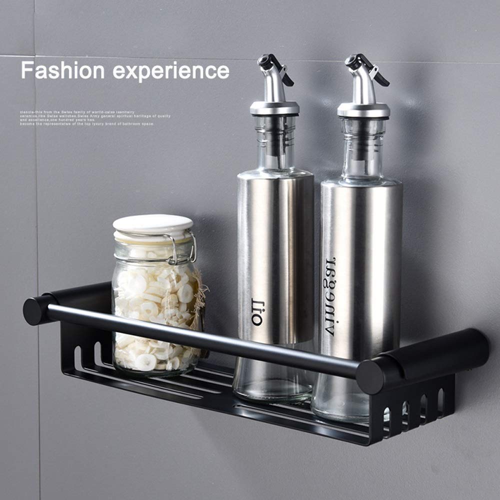 Black Stainless Steel Bathroom Shelf - Detachable Towel Rack for Kitchen & Bathroom, Toiletry Storage Organizer with Mirror Front, Perfect for Home Bathrooms & Toilet Storage (Ideal for Small Spaces & Apartment Living)