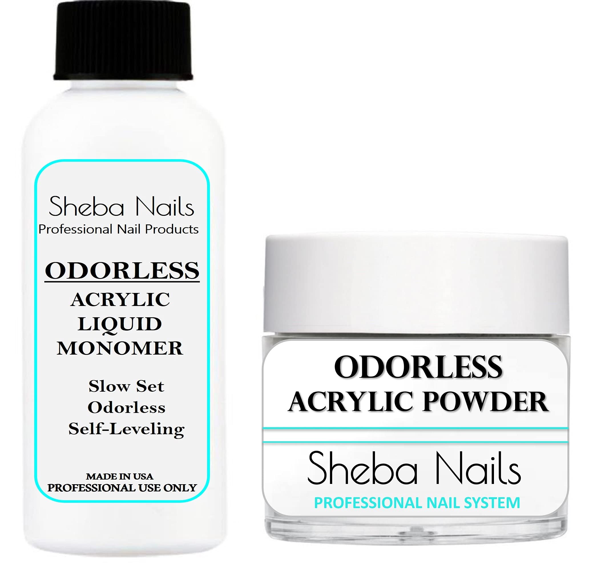 SHEBA NAILS Professional Odorless Acrylic Nail Kit for State Board Exams - Complete Basic Set for Salon & Home Manicures