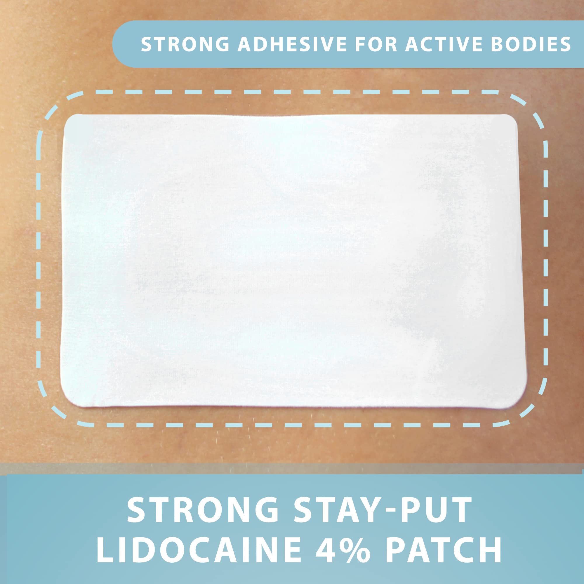 Curist Super Stick Lidocaine 4% Pain Relief Patches - 20 Count (3x5 Inches) for Back, Neck & Muscle Pain - Long-Lasting Adhesive Topical Analgesic - Perfect for Post-Workout Recovery, Arthritis & Chronic Pain Relief